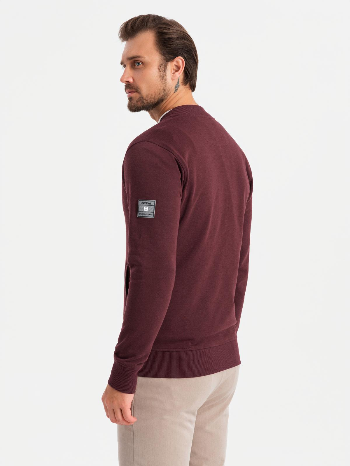 Ombre Unzipped cotton men&#039;s sweatshirt bomber - maroon
