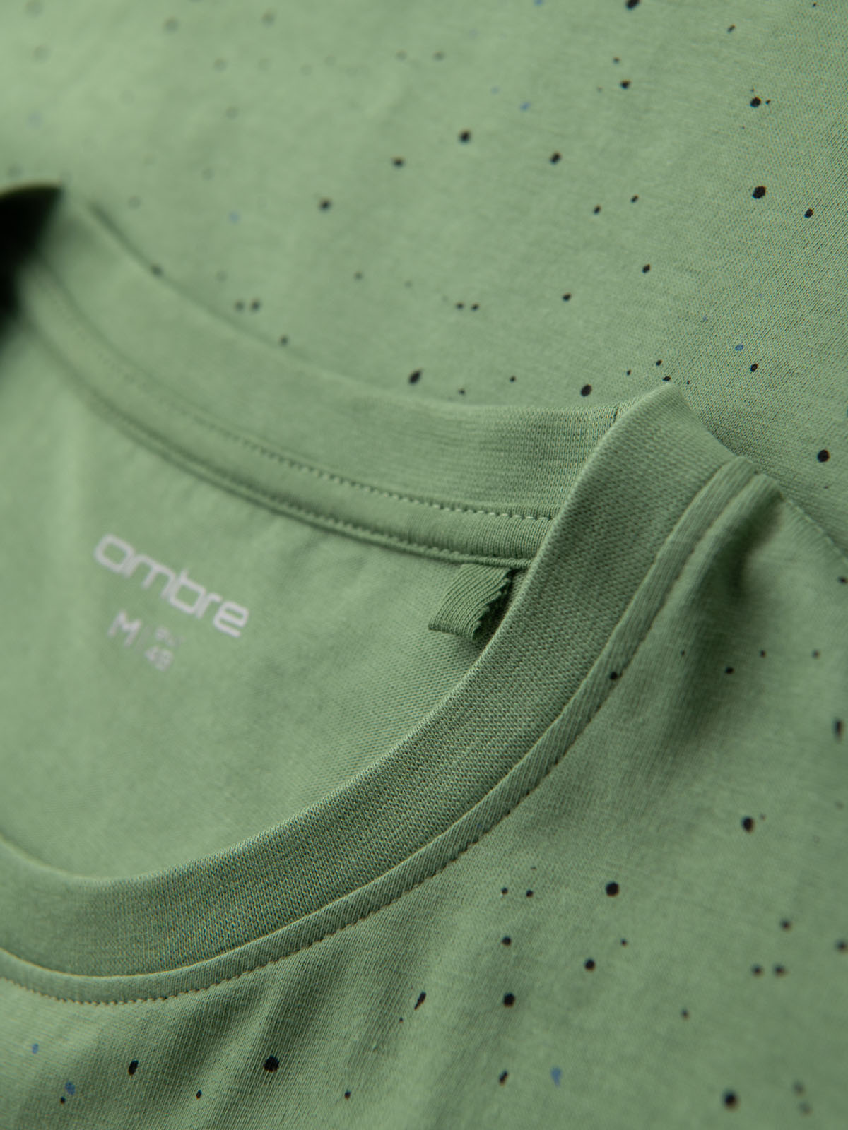 Ombre Men's printed cotton t-shirt with round neckline - green