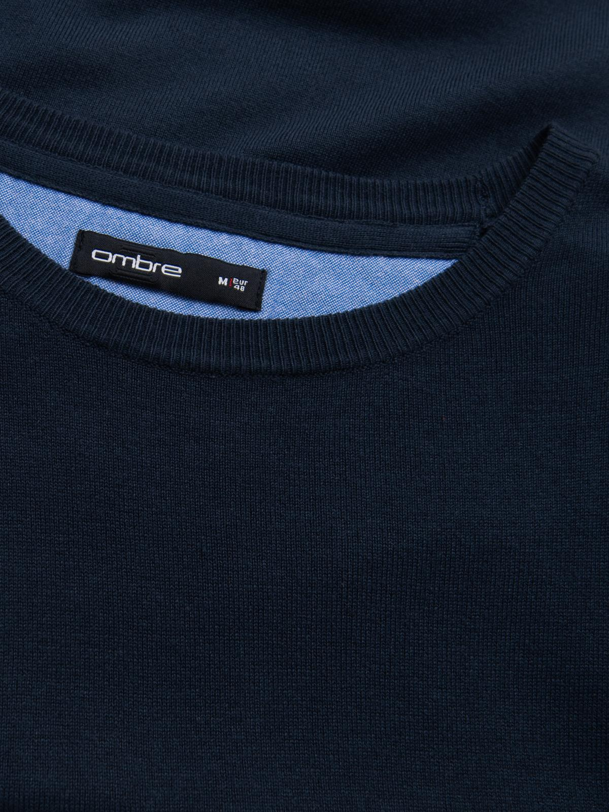 Ombre Classic men&#039;s sweater with round neckline - navy blue