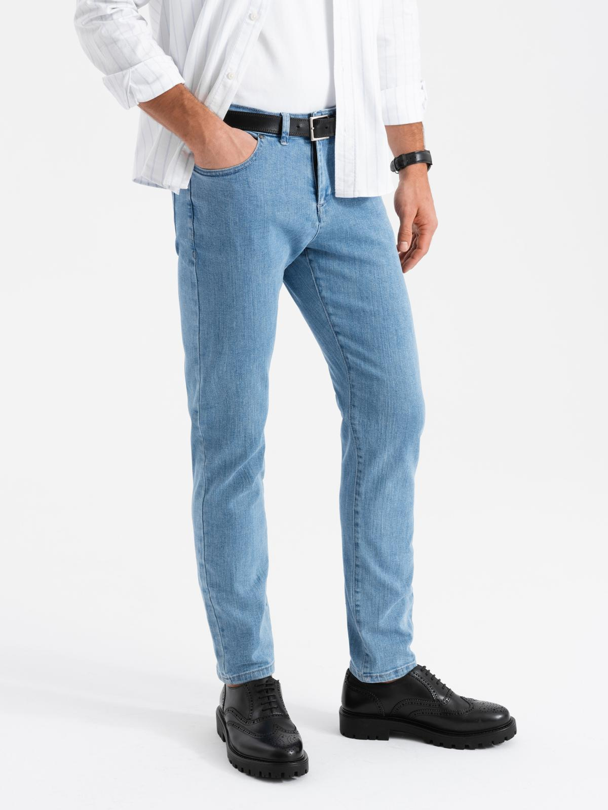 Ombre Classic men&#039;s SLIM FIT jeans with elastane - light blue
