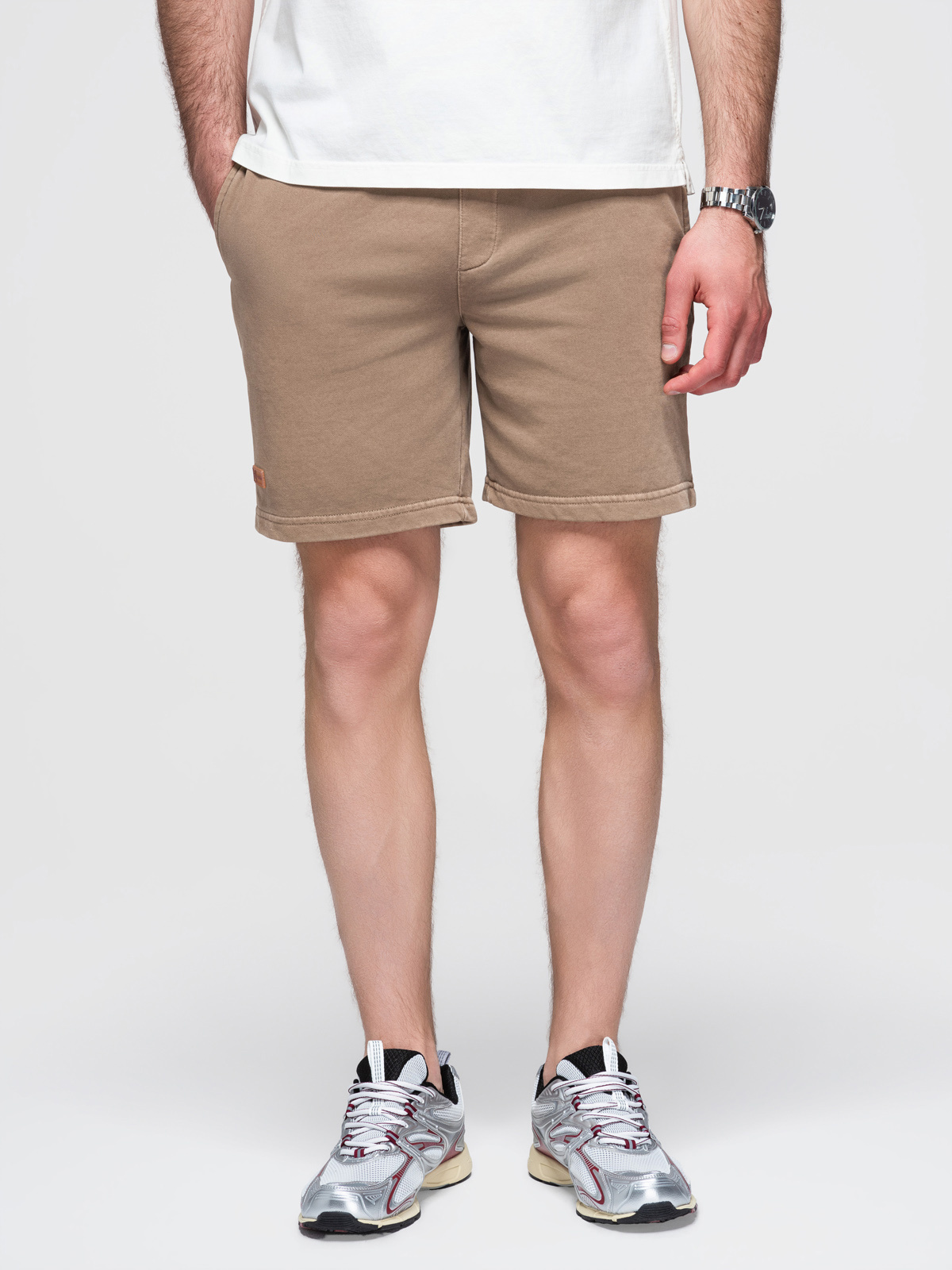 Ombre RELAXED FIT men's athleisure style short sweat shorts - light brown