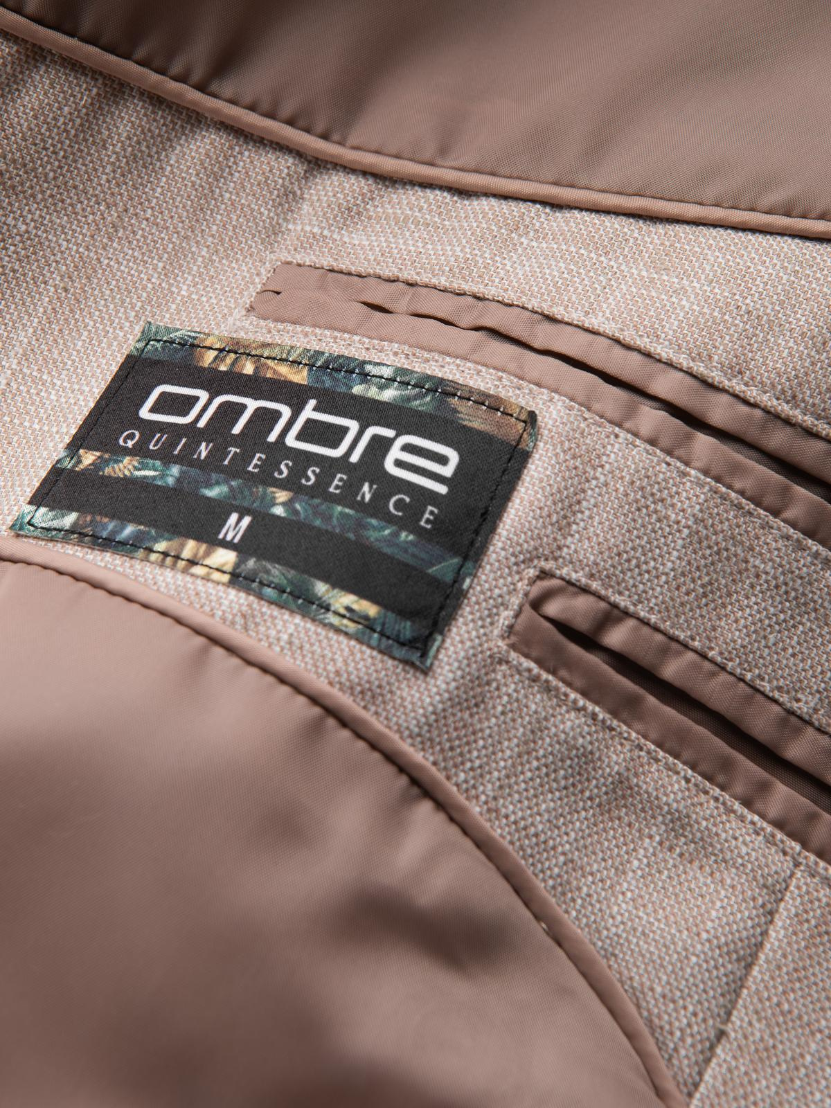 Ombre Men's REGULAR cut jacket with linen - light beige