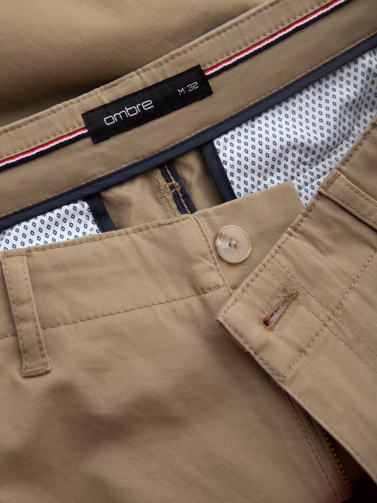 Ombre One color men&#039;s shorts with cargo pockets - sand