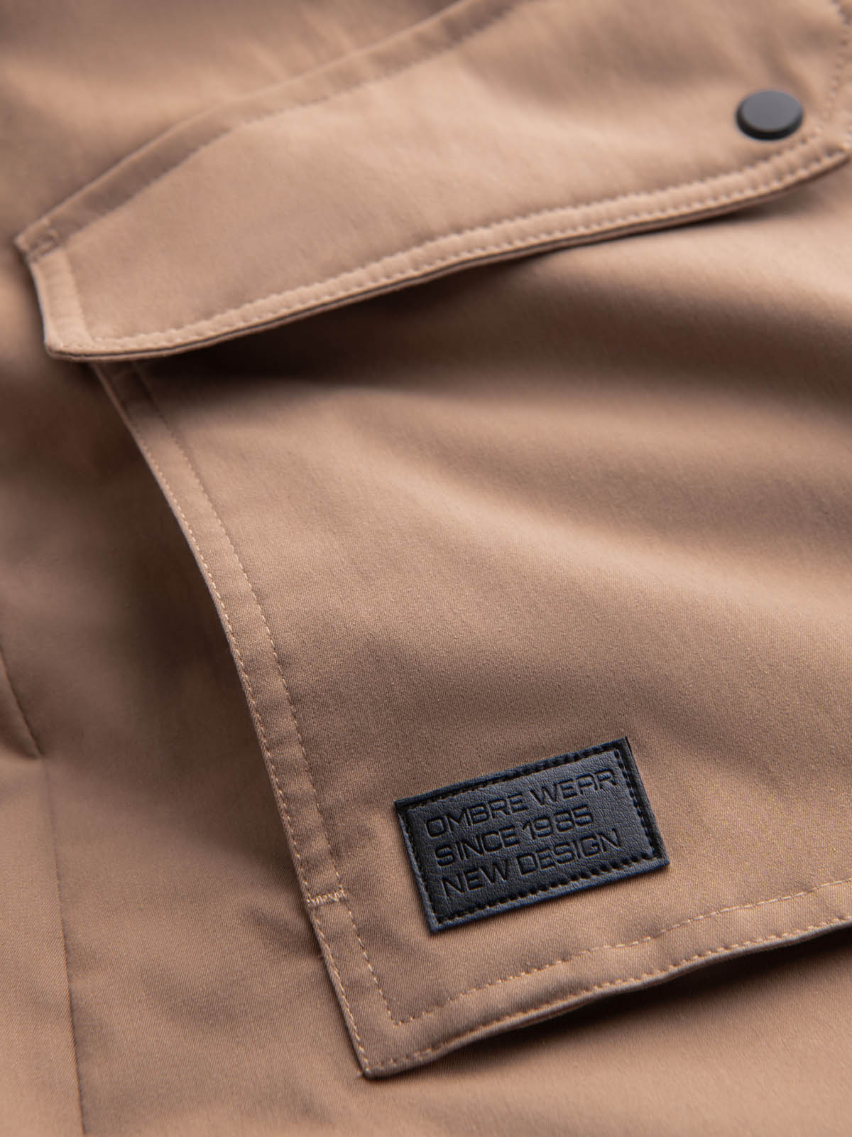 Ombre Men&#039;s long parka sherpa jacket - beige