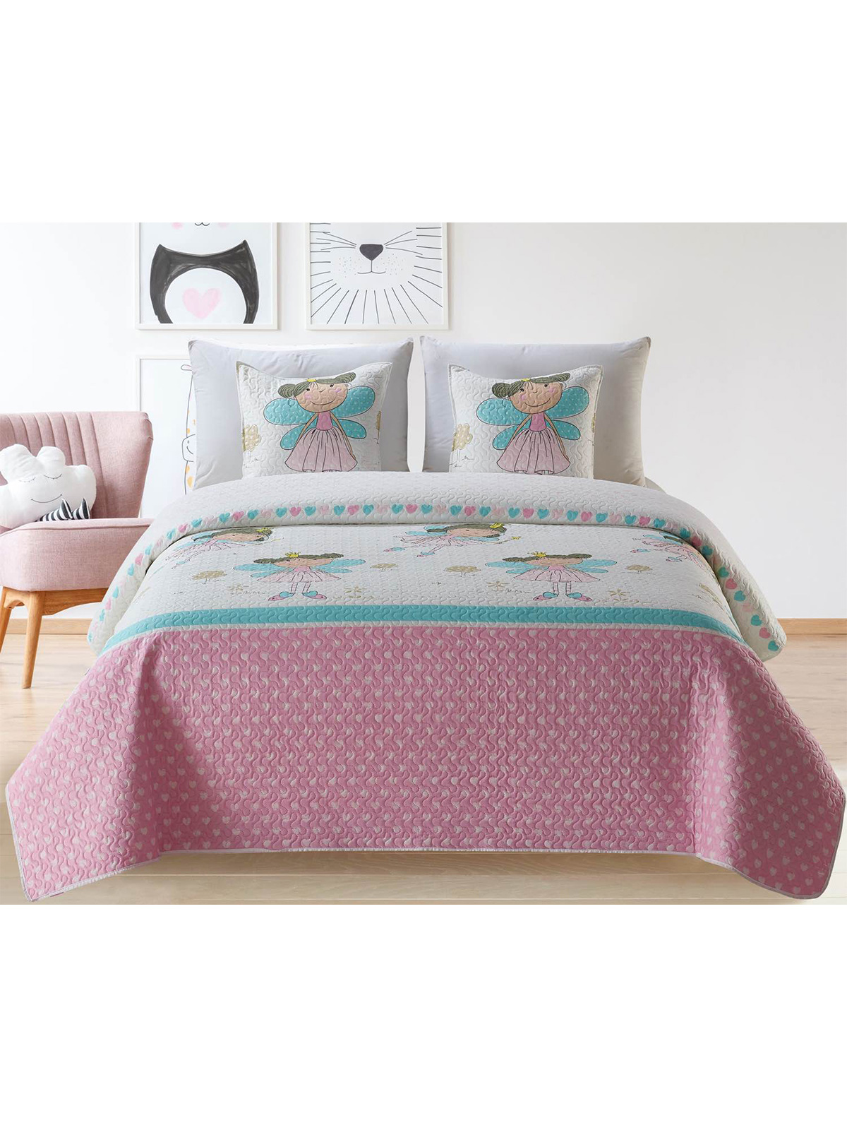 Edoti Children's Quilted Bedspread Princess A539