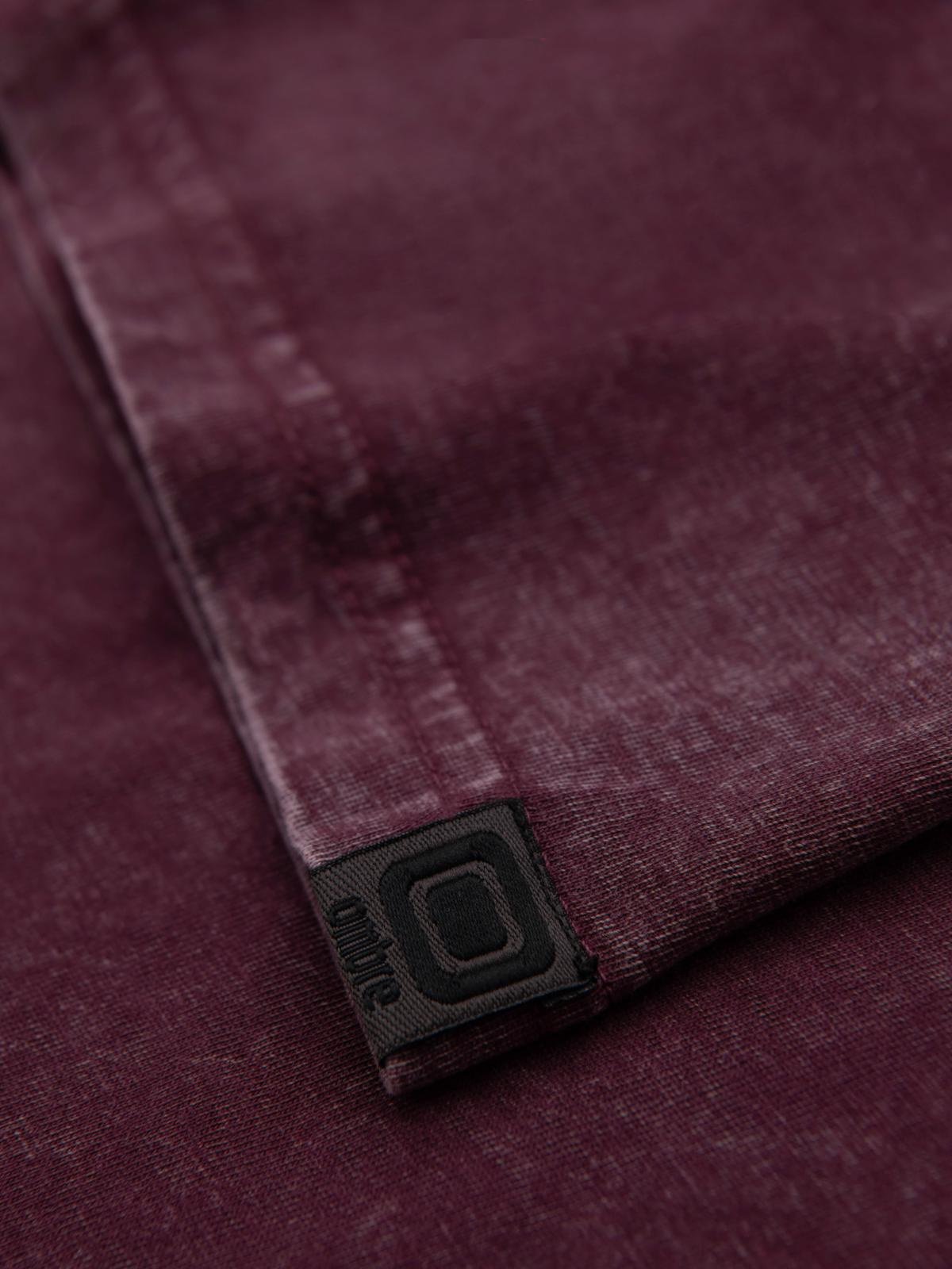 Ombre Men's T-shirt with wash effect - burgundy