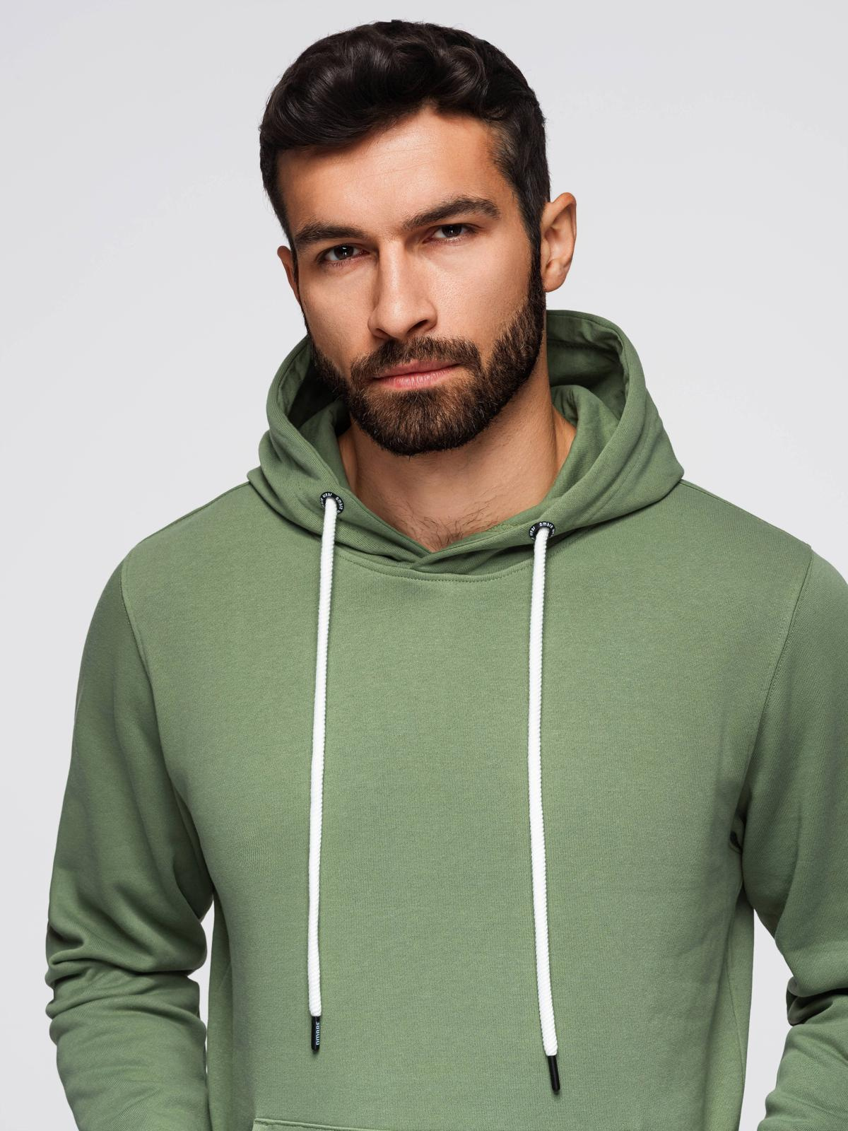 Ombre Men&#039;s kangaroo sweatshirt with hood - green