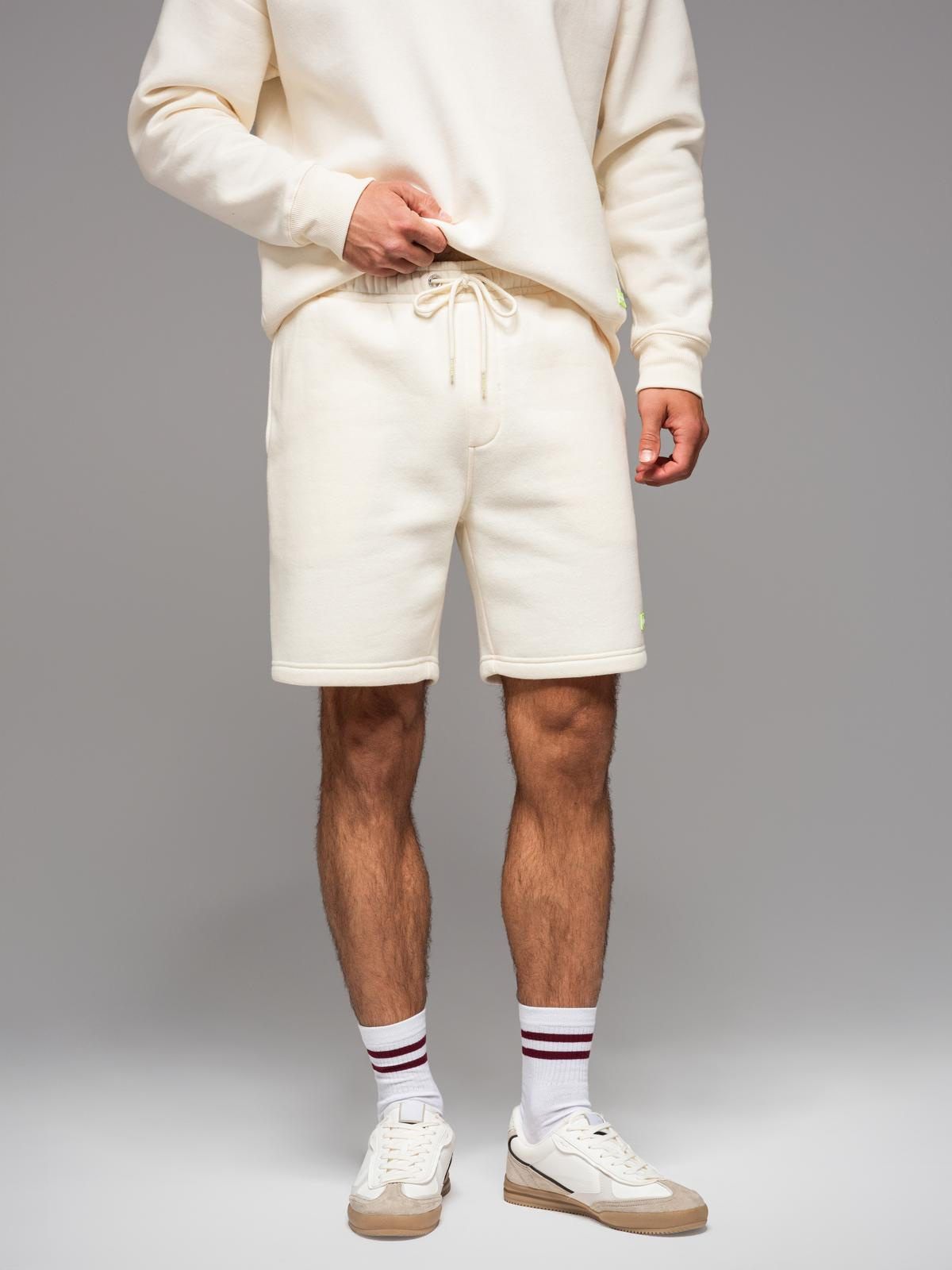 Ombre Unisex sweat shorts with drawstring waist - cream