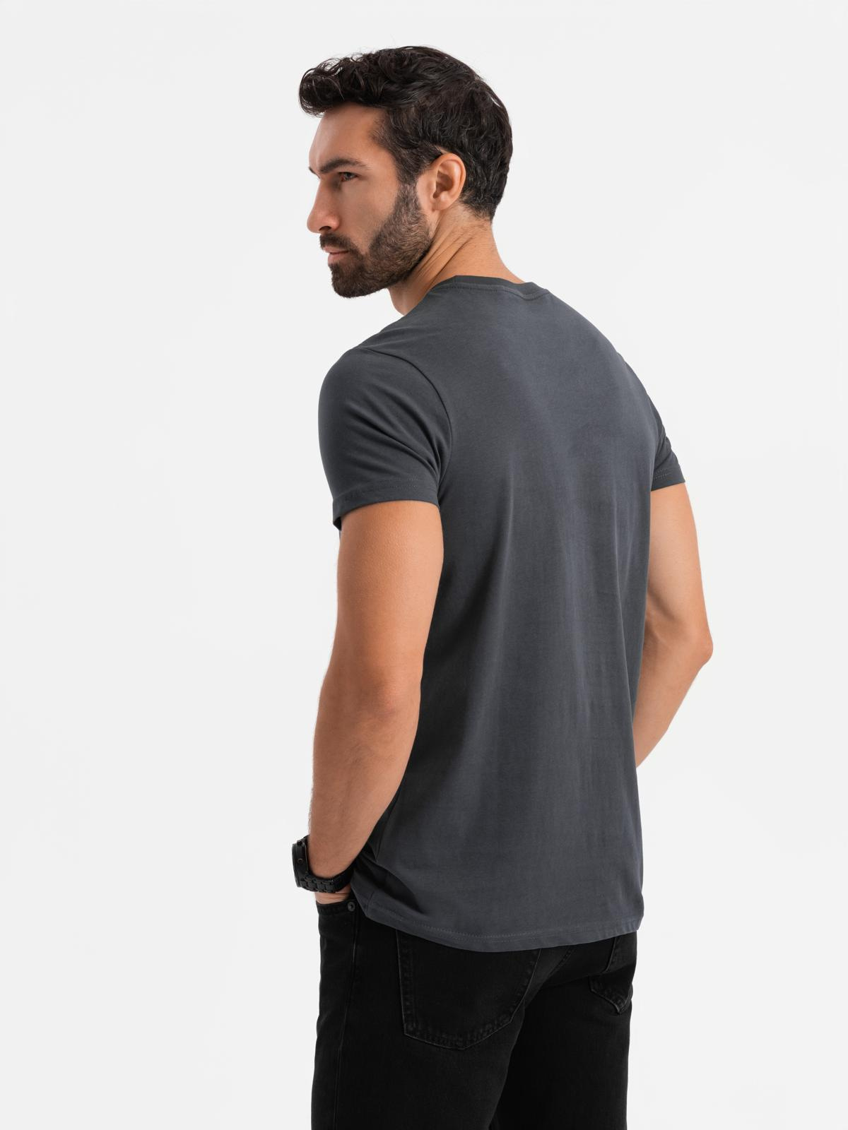 Ombre Streetstyle men's cotton pocket print t-shirt - black