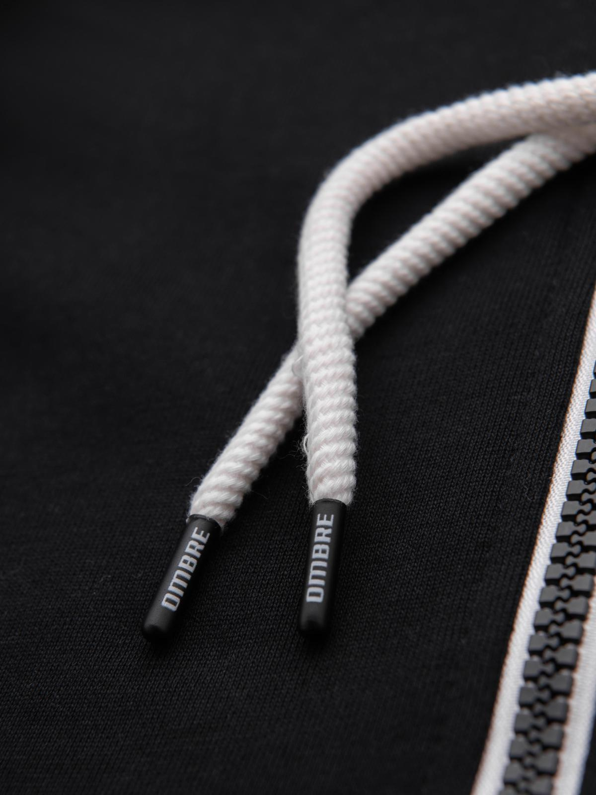 Ombre Men&#039;s BASIC unbuttoned hooded sweatshirt - black