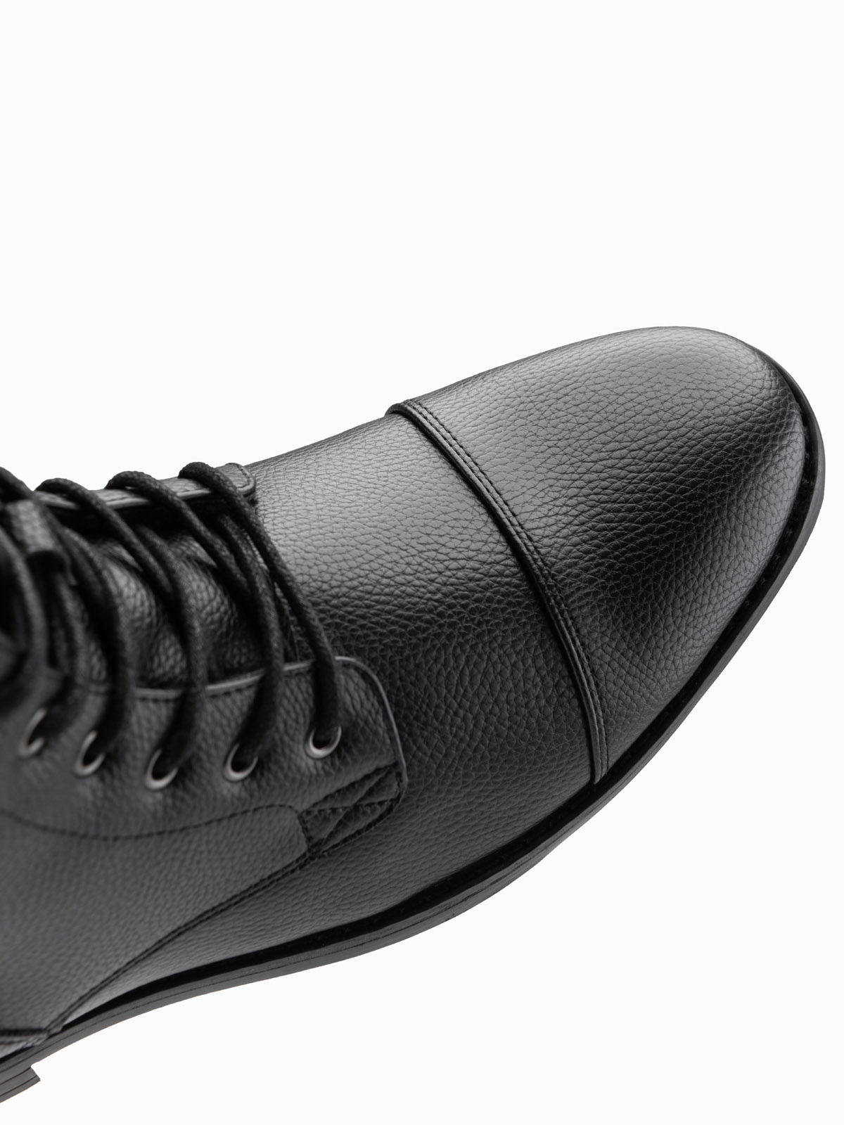 Ombre Men&#039;s eco leather shoes with insulated high upper - black