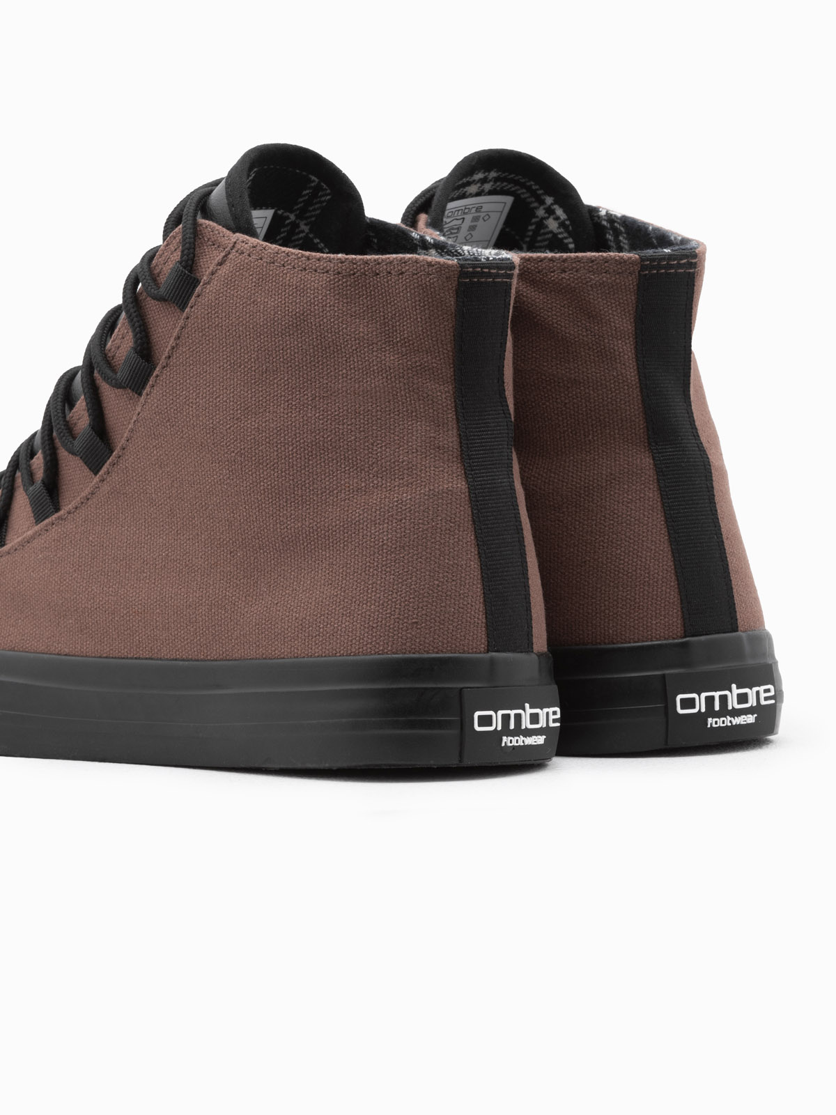 Ombre Men's shoes sneakers with combined materials - brown
