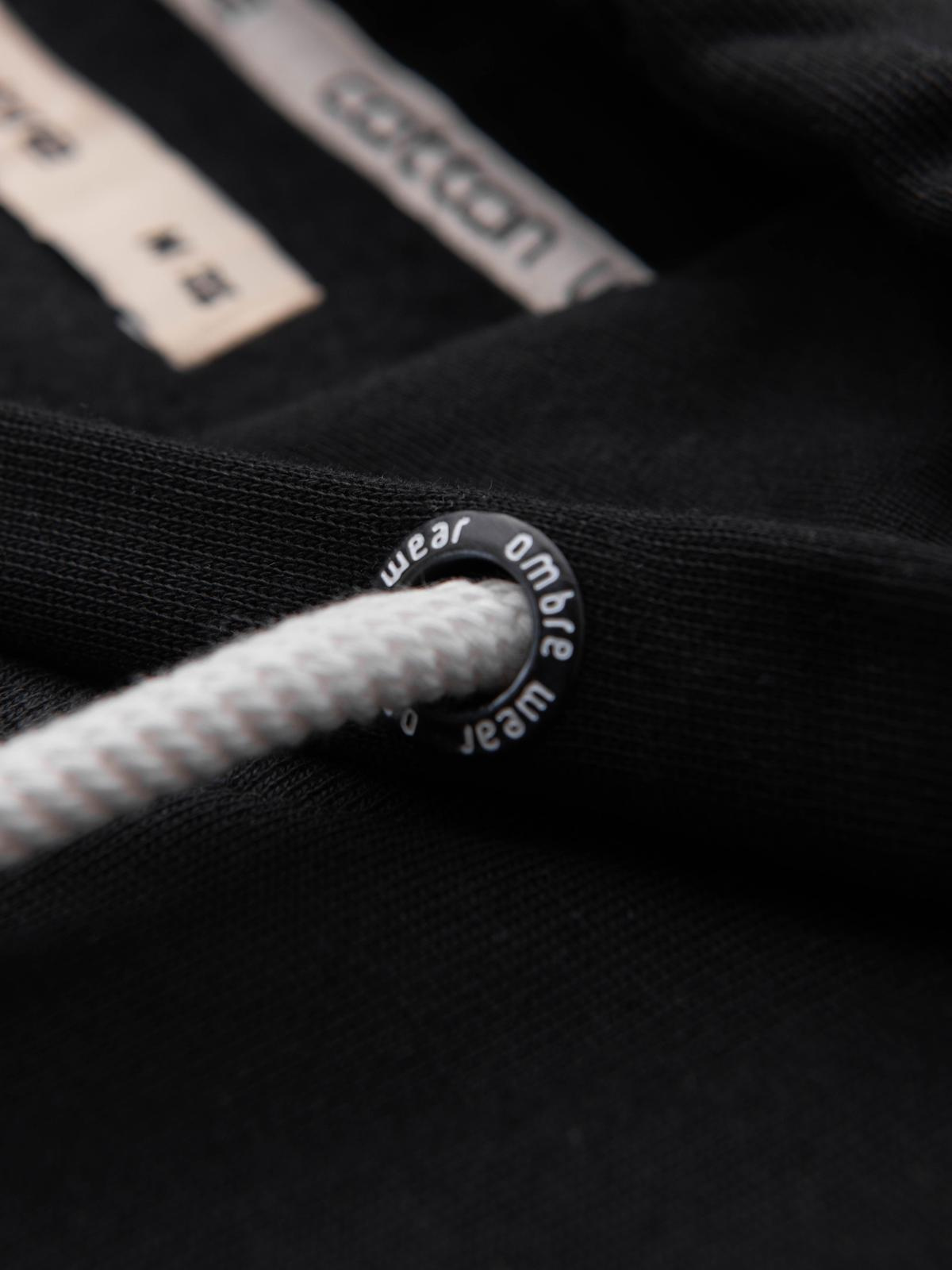 Ombre Men&#039;s BASIC unbuttoned hooded sweatshirt - black