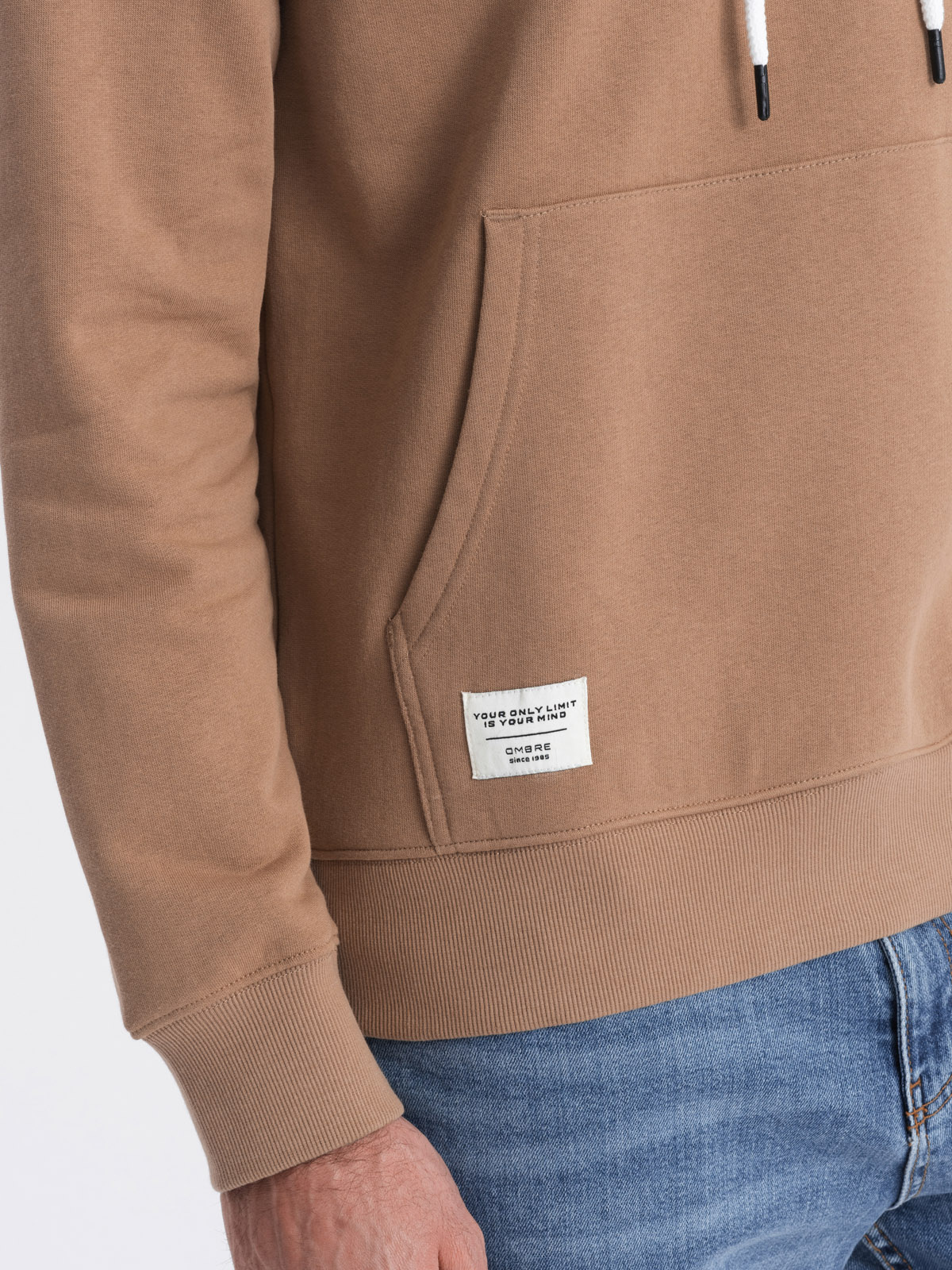 Ombre Men&#039;s kangaroo hooded sweatshirt - brown