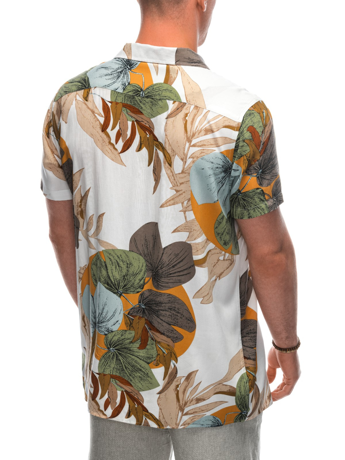 Ombre Men's viscose patterned short sleeve shirt OM-SHPS-0113