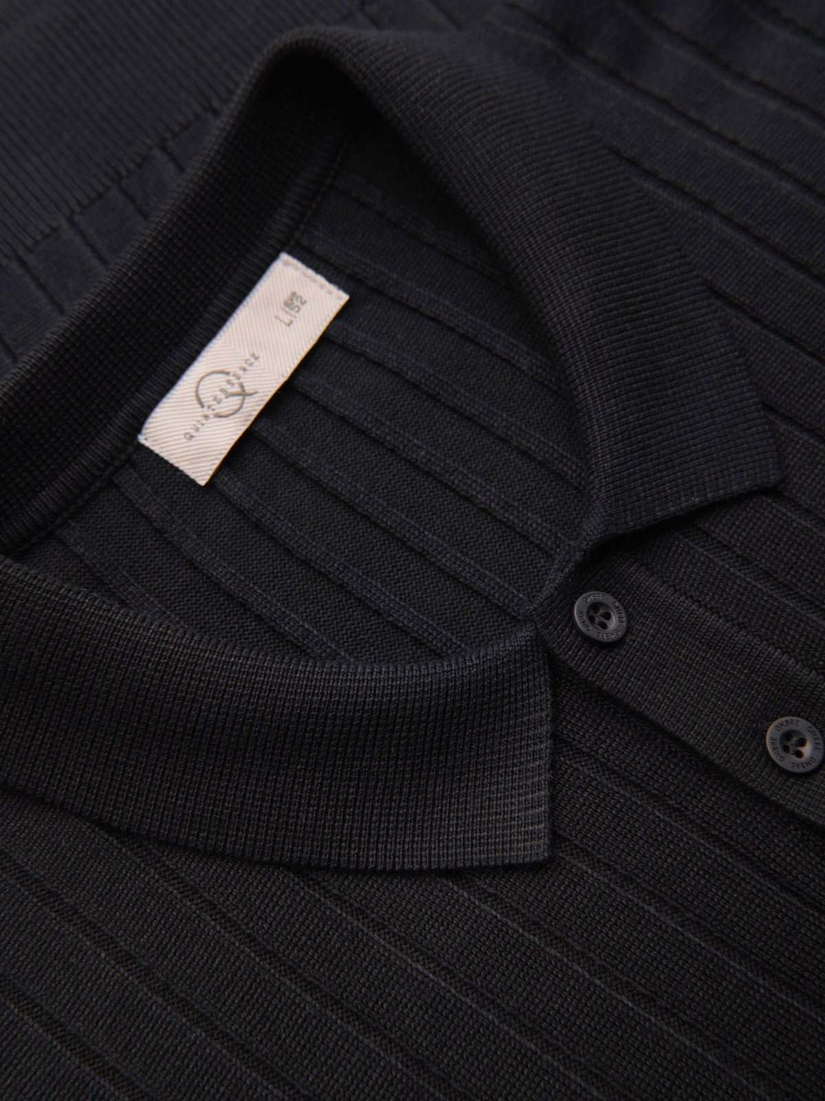 Ombre pánske SLIM FIT pruhované polo tričko - čierne