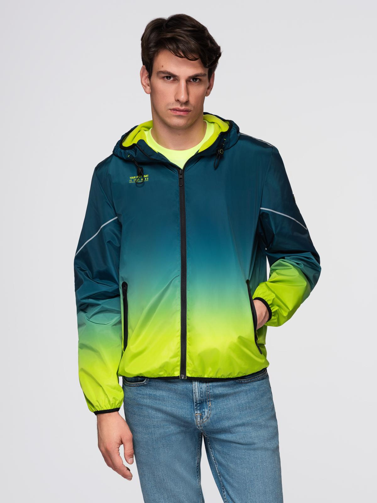 Men&#039;s ombre sports jacket with reflectors and fleece lining