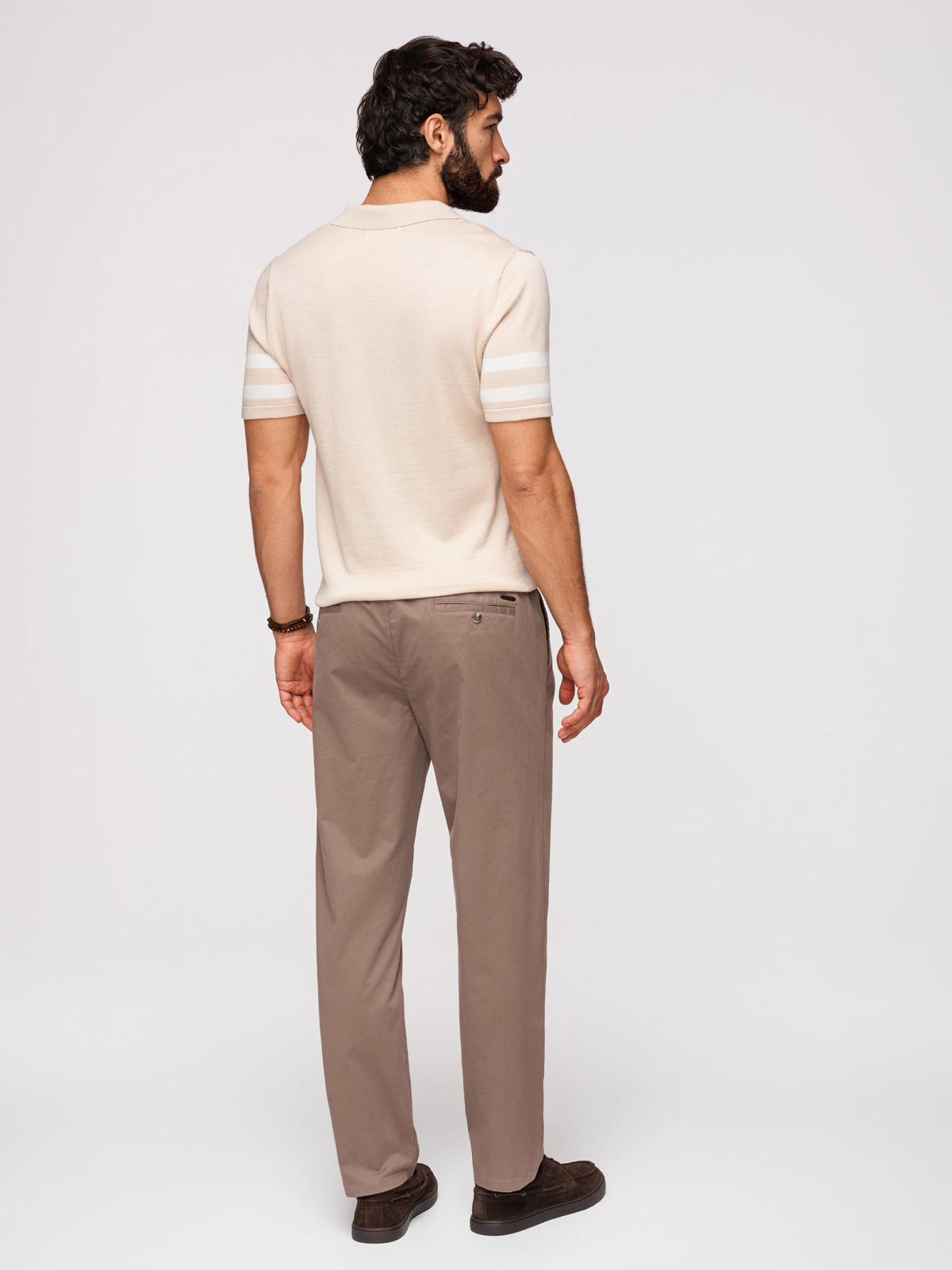 Ombre pánske chino nohavice REGULAR FIT - hnedé