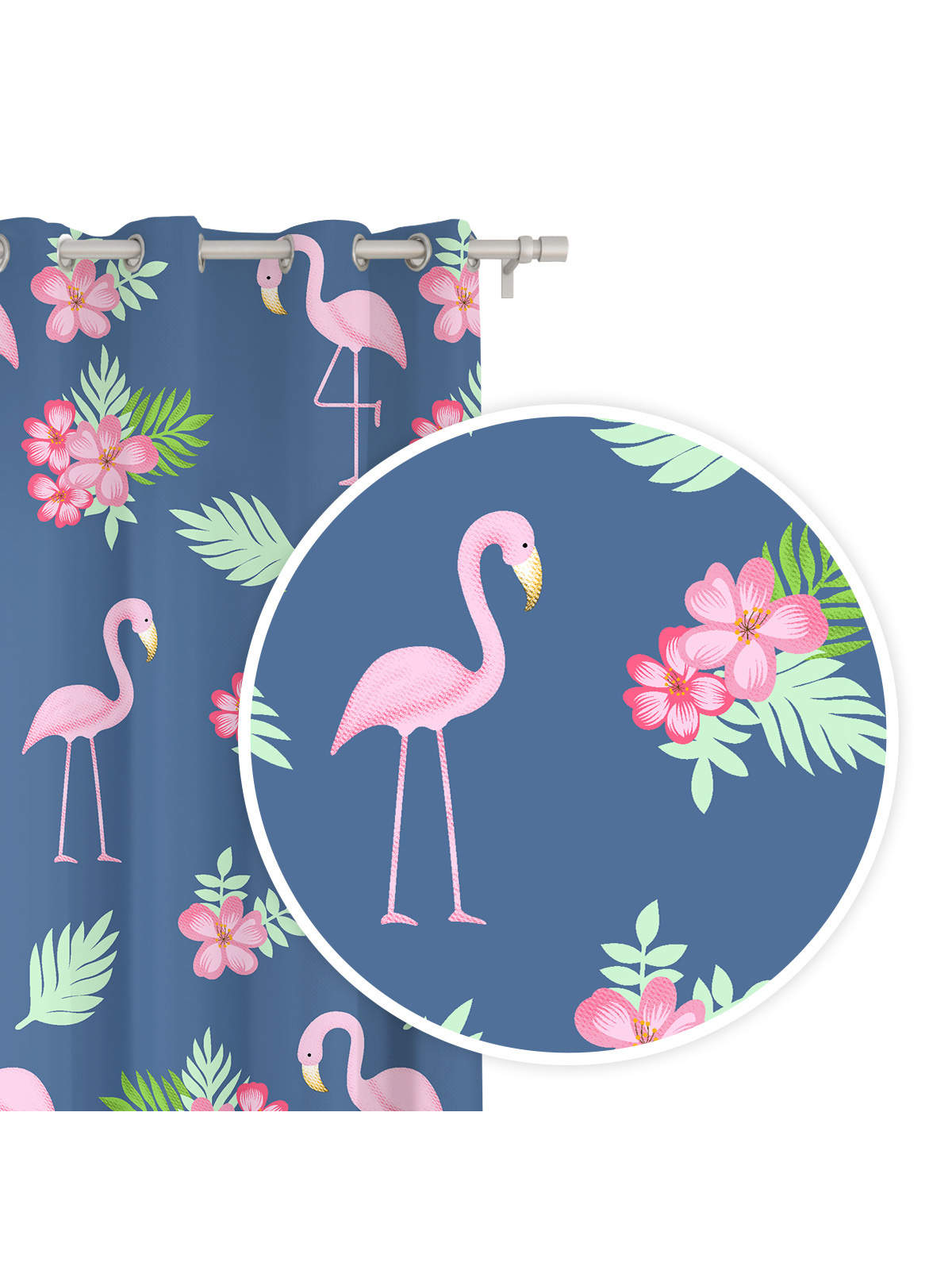 Edoti Curtain In Flamingos 140x250 A499