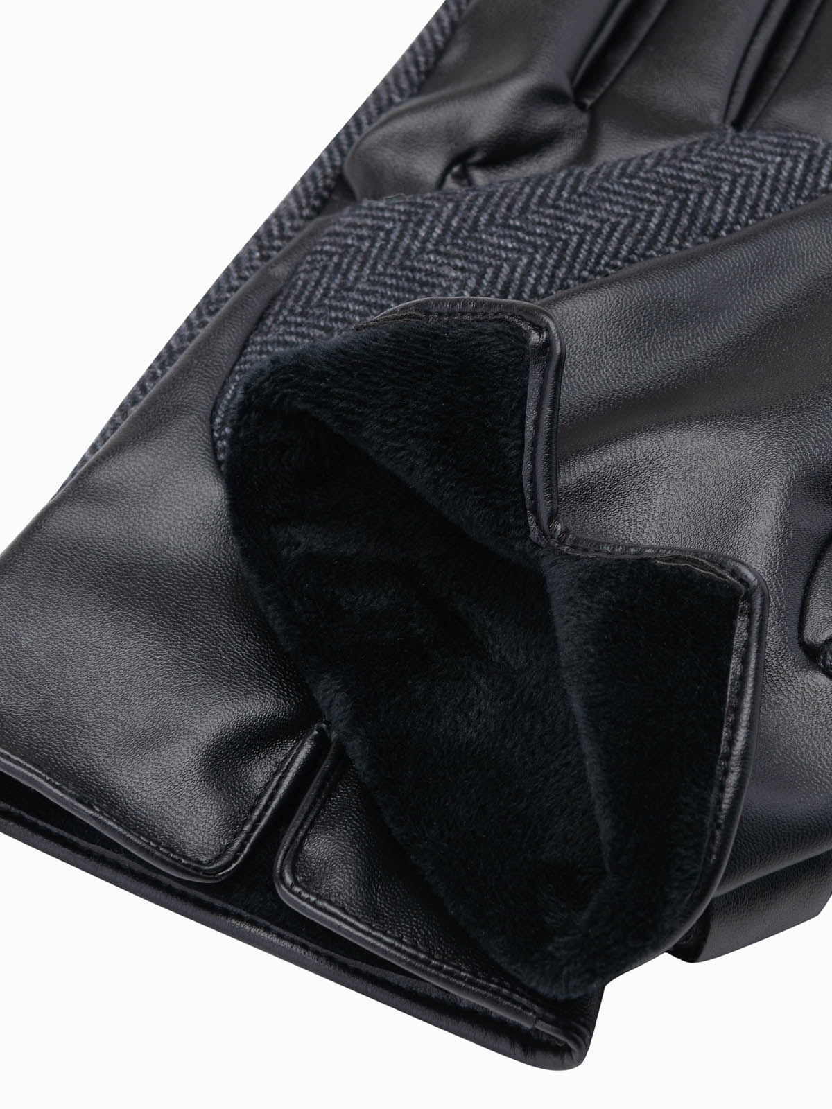 Ombre Men's elegant wool blend gloves - graphite melange