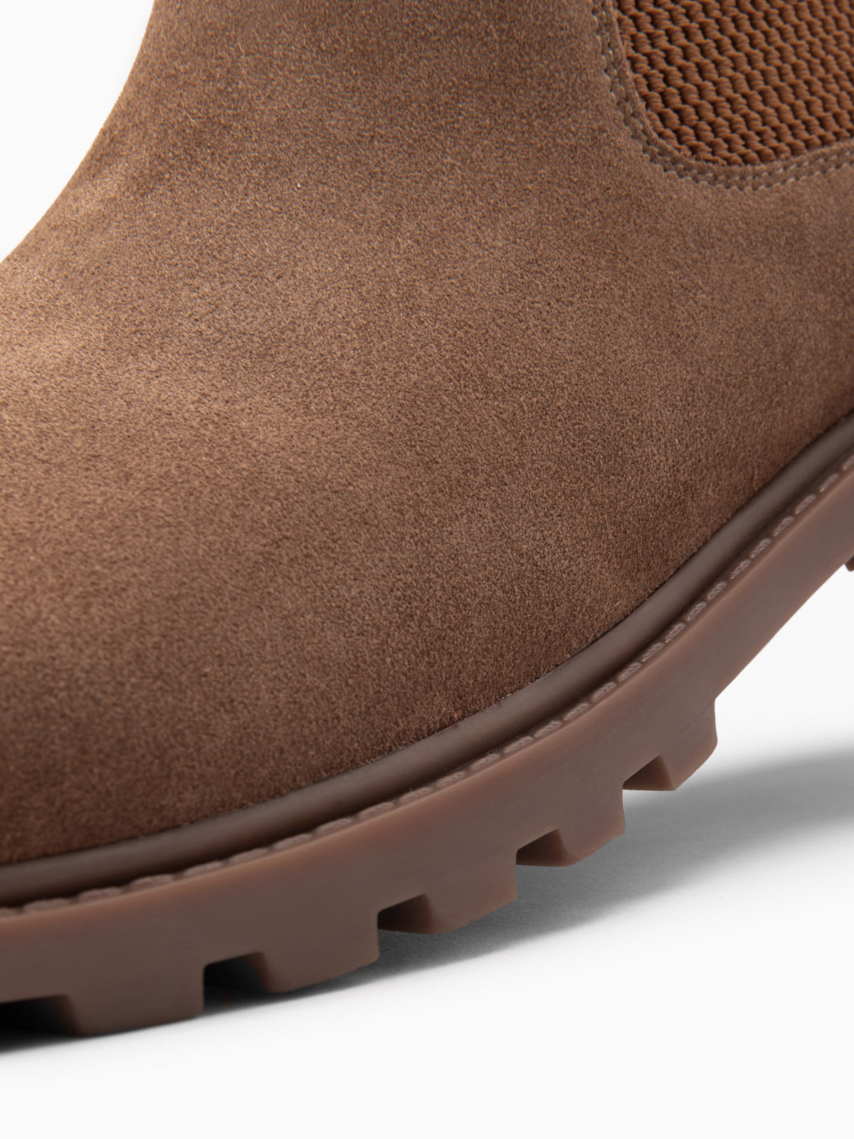 Ombre Slip-on suede men's high top shoes - light brown