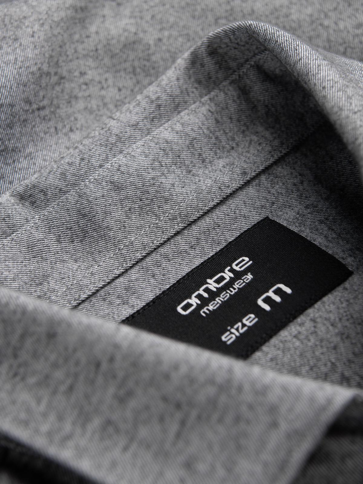 Ombre Men's shirt with pocket REGULAR FIT - grey melange