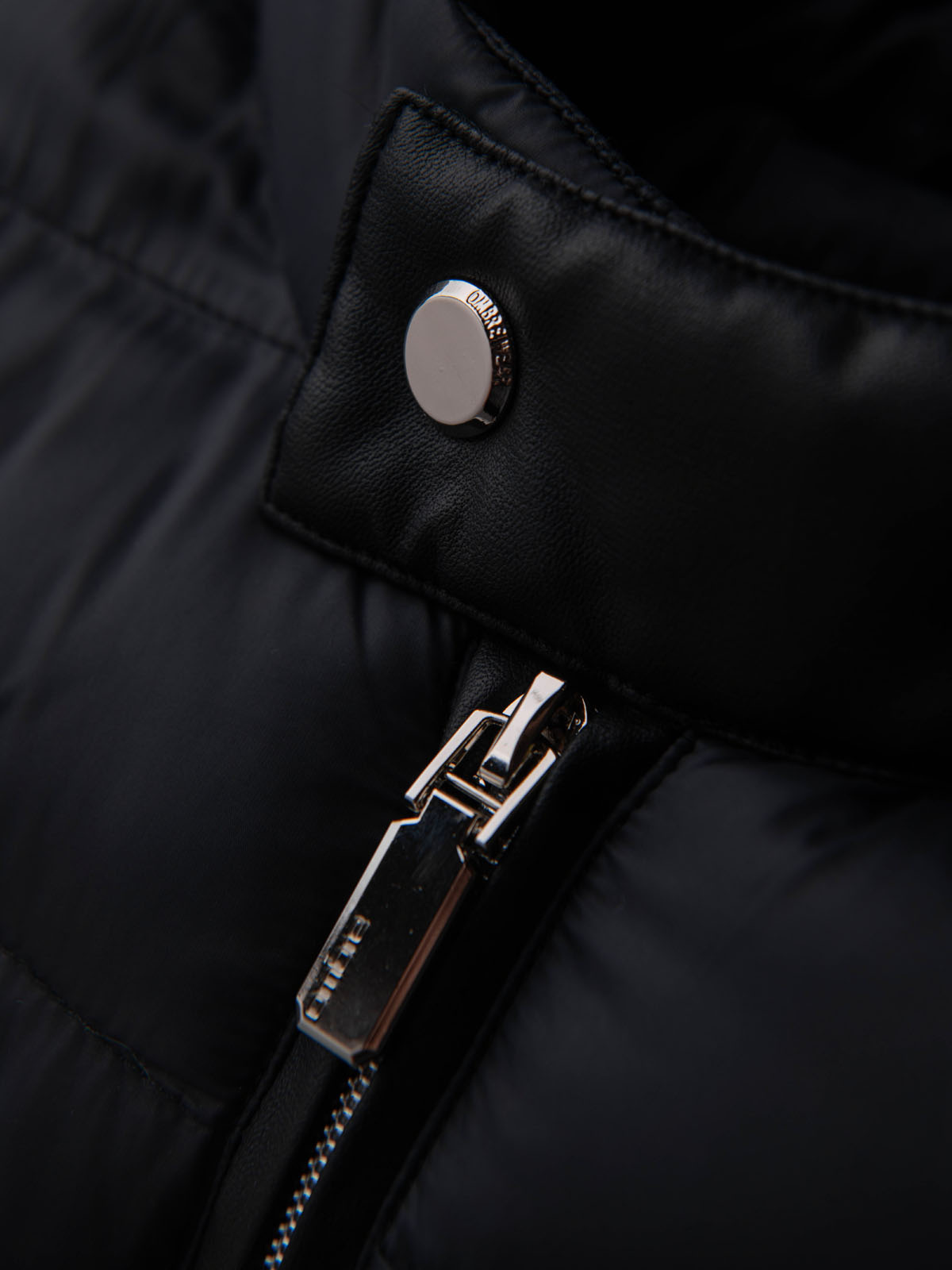 Ombre Men&#039;s quilted classic jacket with stand-up collar - black