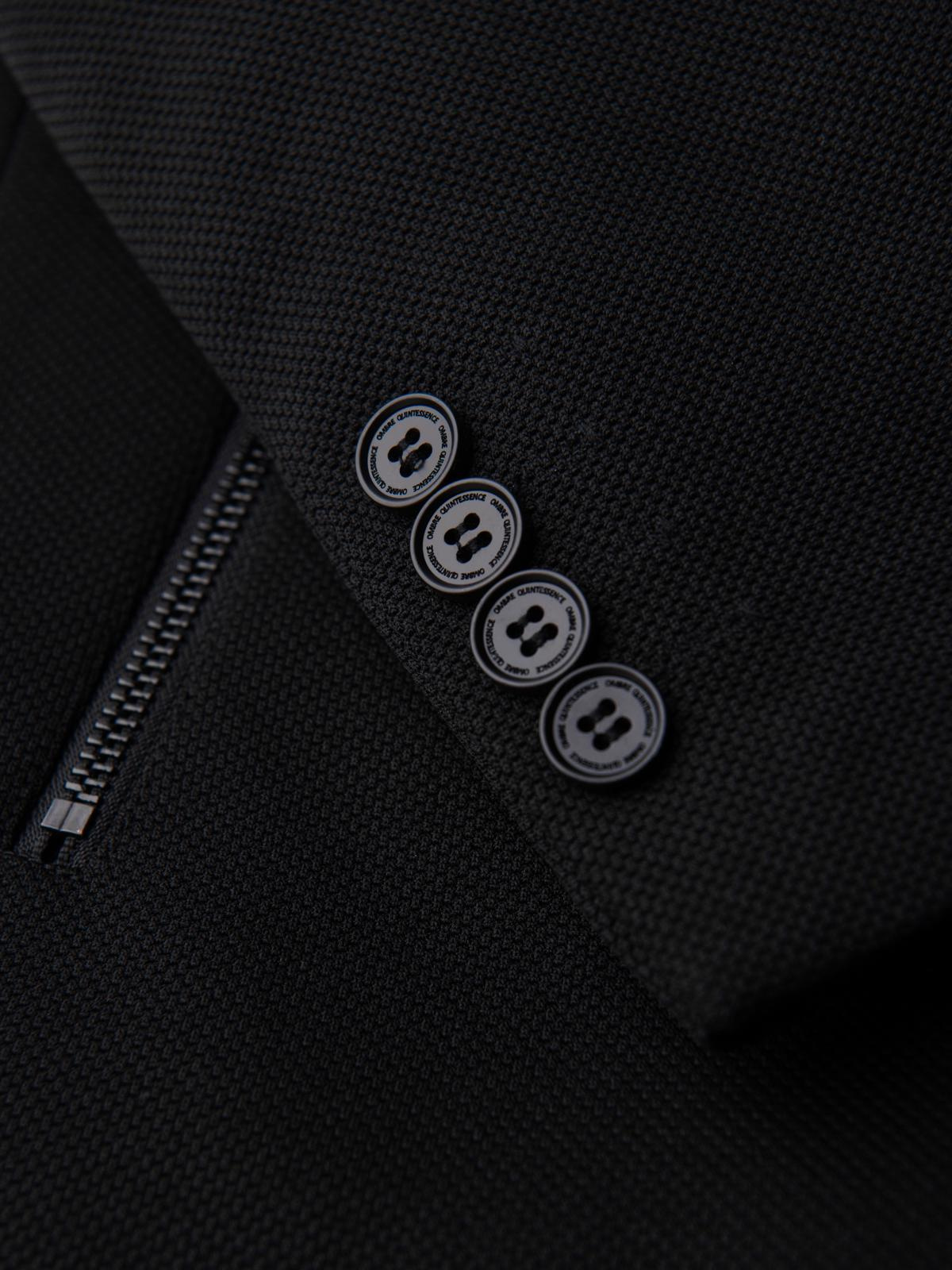 Ombre Fitted structured men&#039;s high collar coat - black