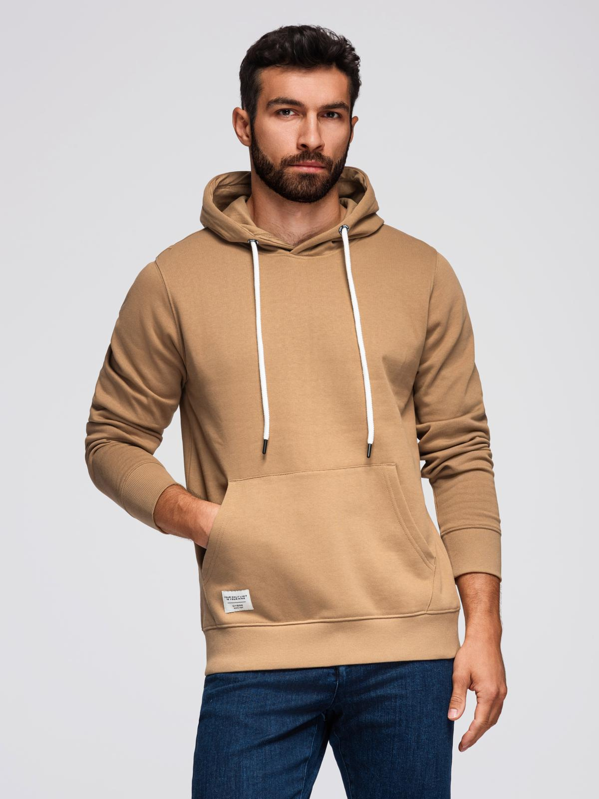 Ombre Men&#039;s kangaroo hooded sweatshirt - brown