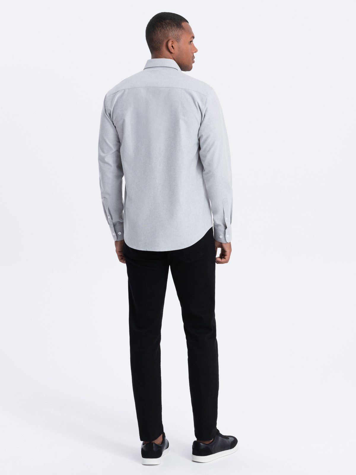 Ombre Men&#039;s cotton oxford shirt with REGULAR pocket - grey