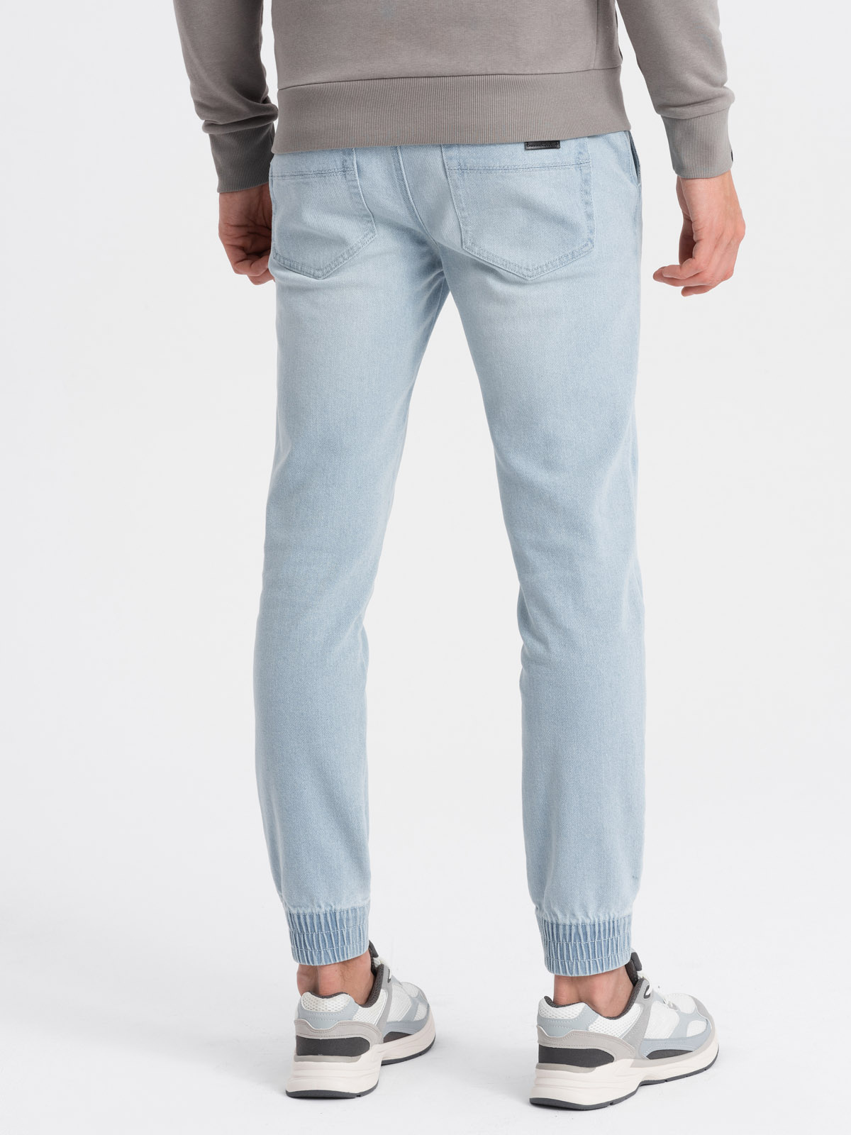 Ombre Men&#039;s JOGGER denim pants with rubbing - light blue