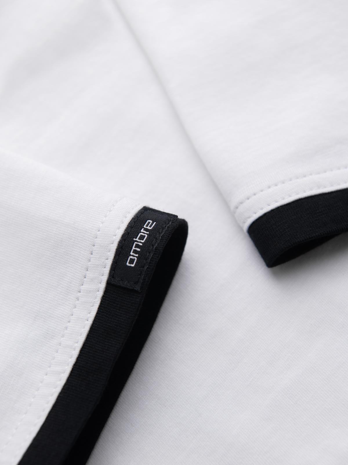 Ombre Men's hooded cotton t-shirt - white