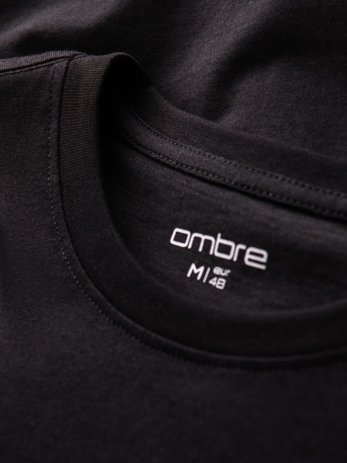 Ombre Men's cotton t-shirt with double printed logo - black