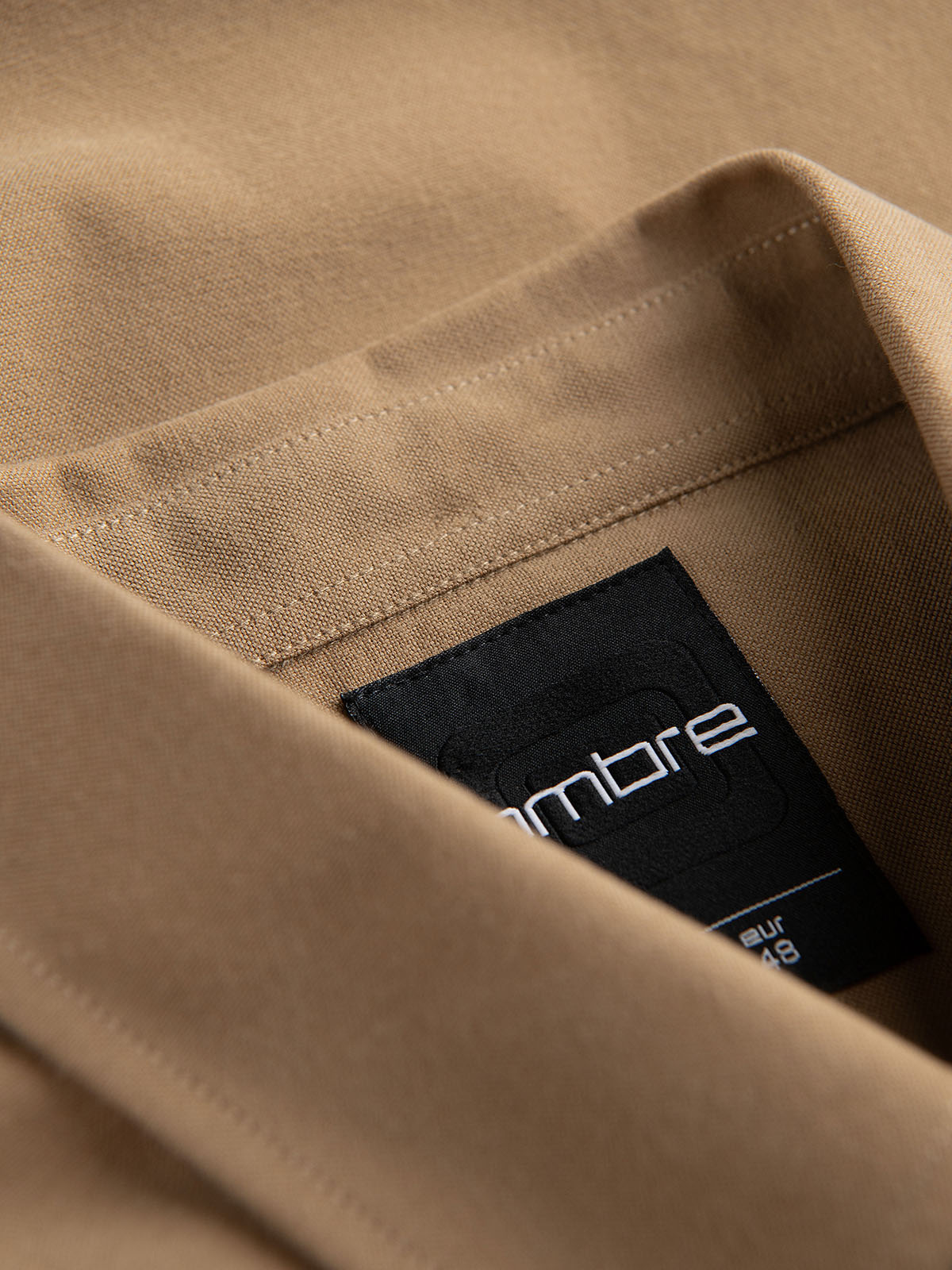 Ombre Men's REGULAR FIT cotton shirt with pocket - light brown