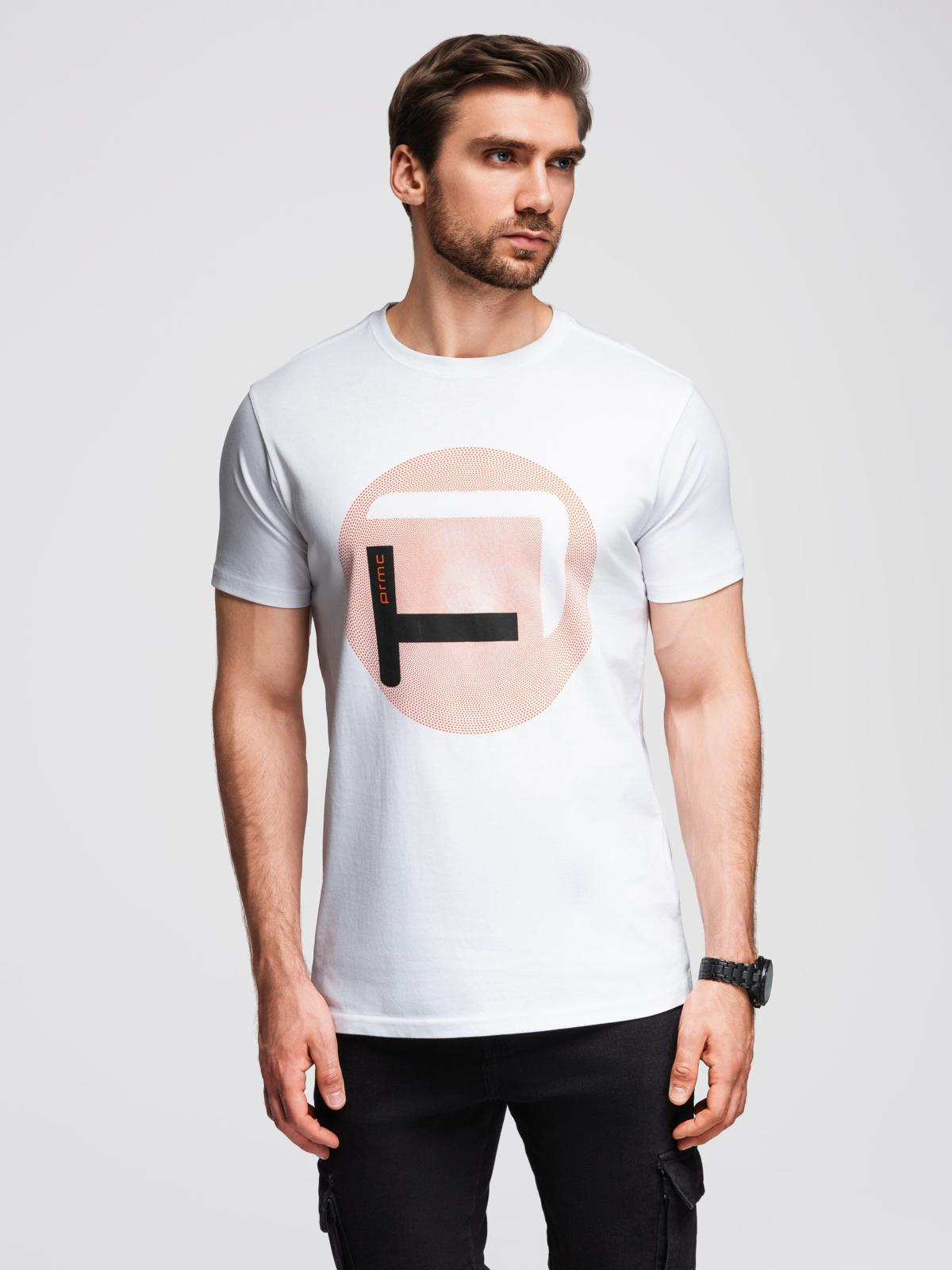 Ombre Men's t-shirt with large print - white