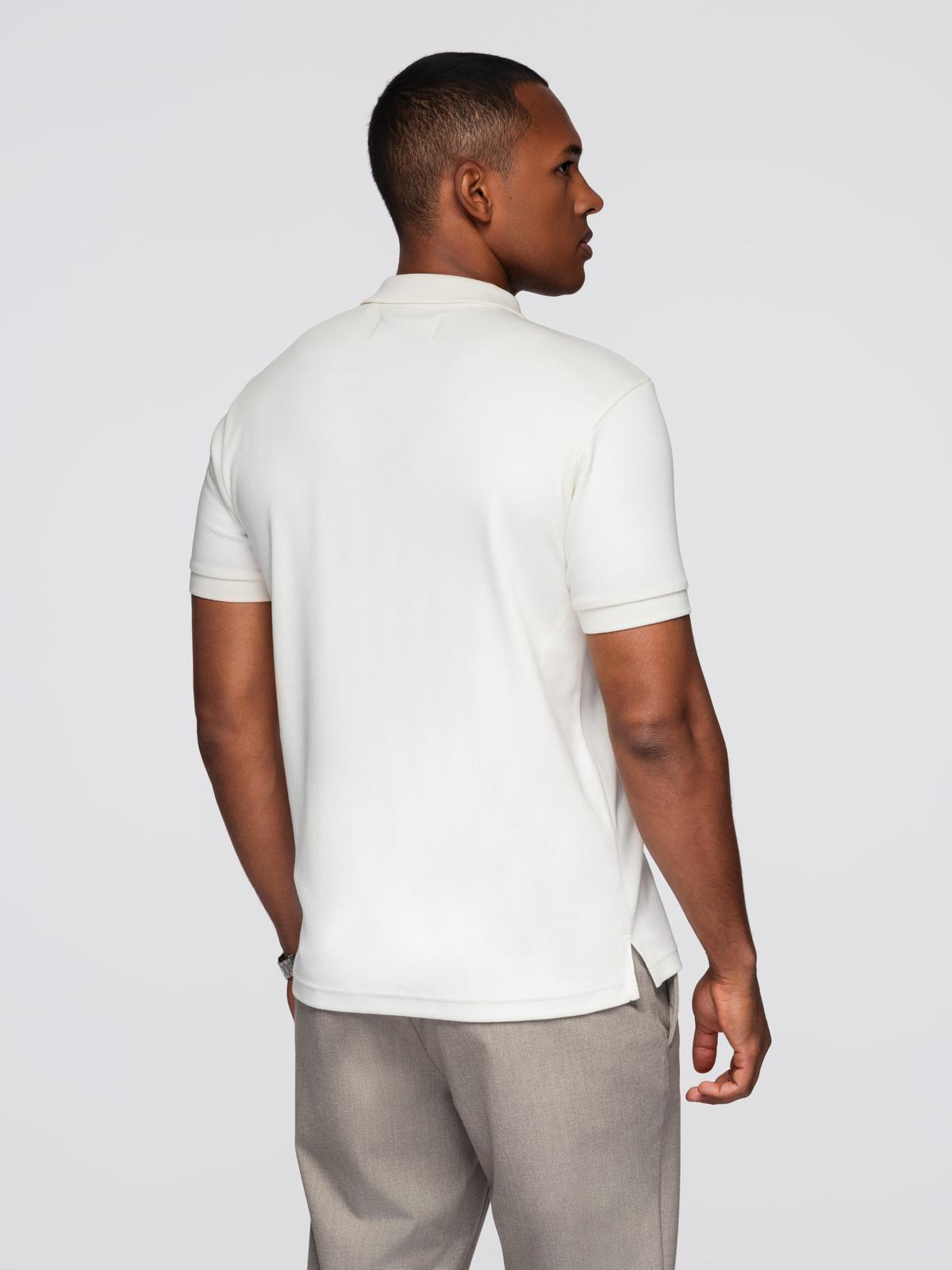 Ombre Men's polo shirt with zipper neckline - white