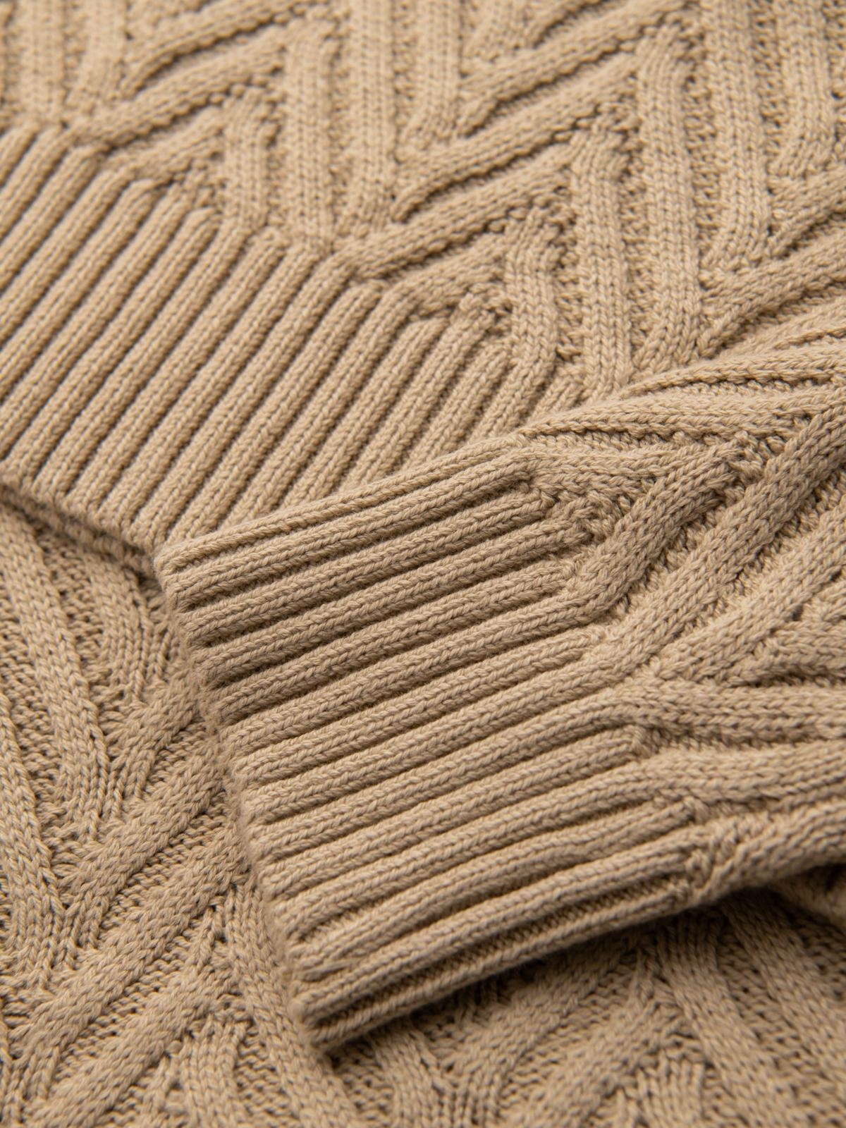 Ombre Men&#039;s zigzag knit sweater - sand