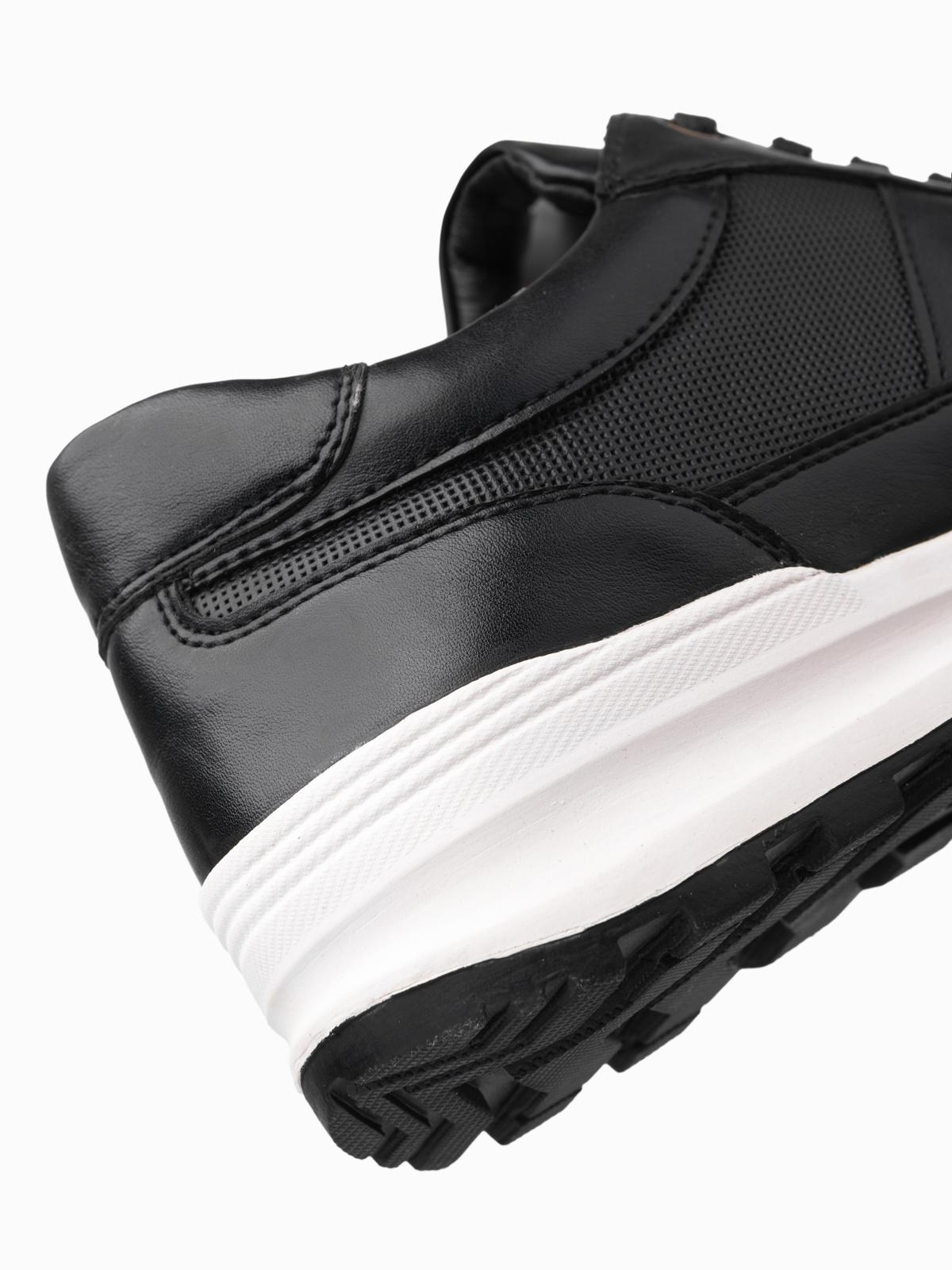 Ombre Men&#039;s eco leather sports sneakers shoes - black