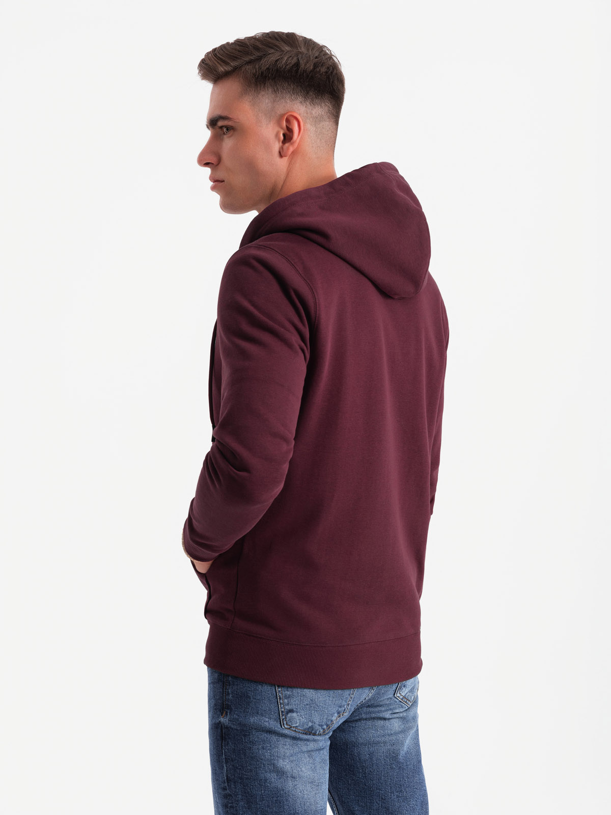 Ombre Unzipped cotton men&#039;s BASIC sweatshirt - maroon