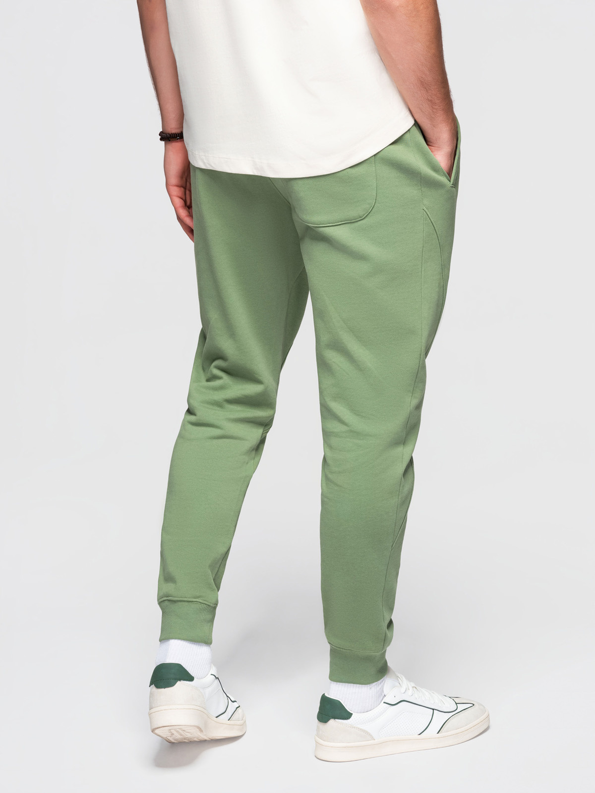 Ombre BASIC pánske jogger tepláky - zelené