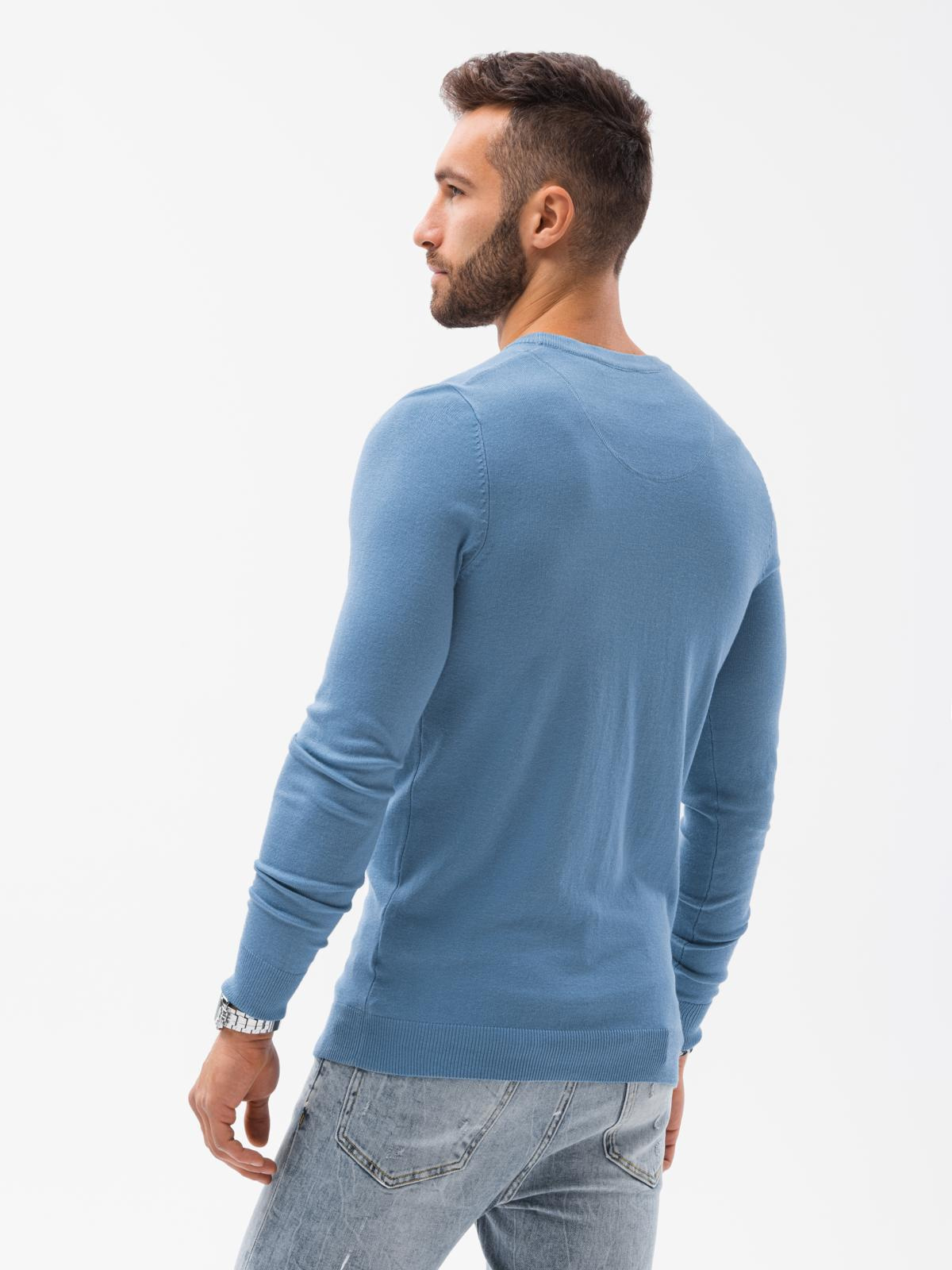 Ombre Classic men&#039;s sweater with round neckline - light blue