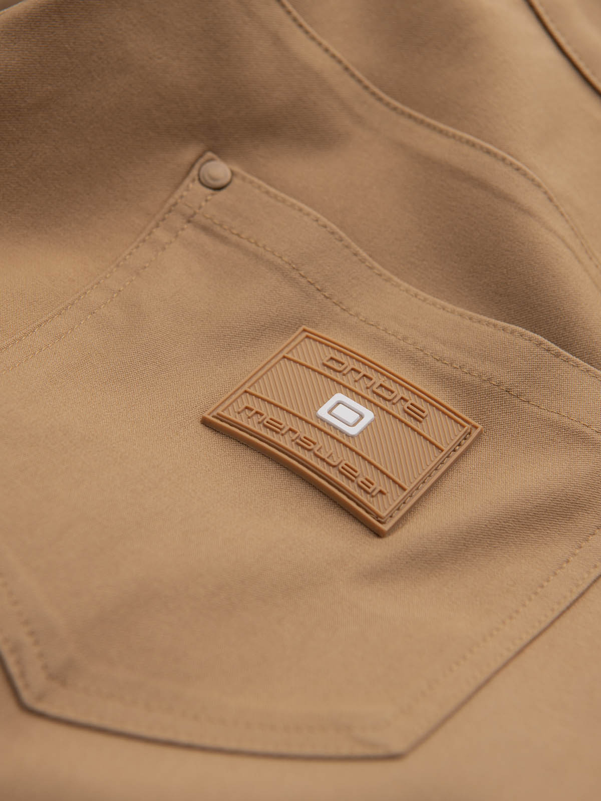 Ombre Men's REGULAR fabric pants with cargo pockets - light brown