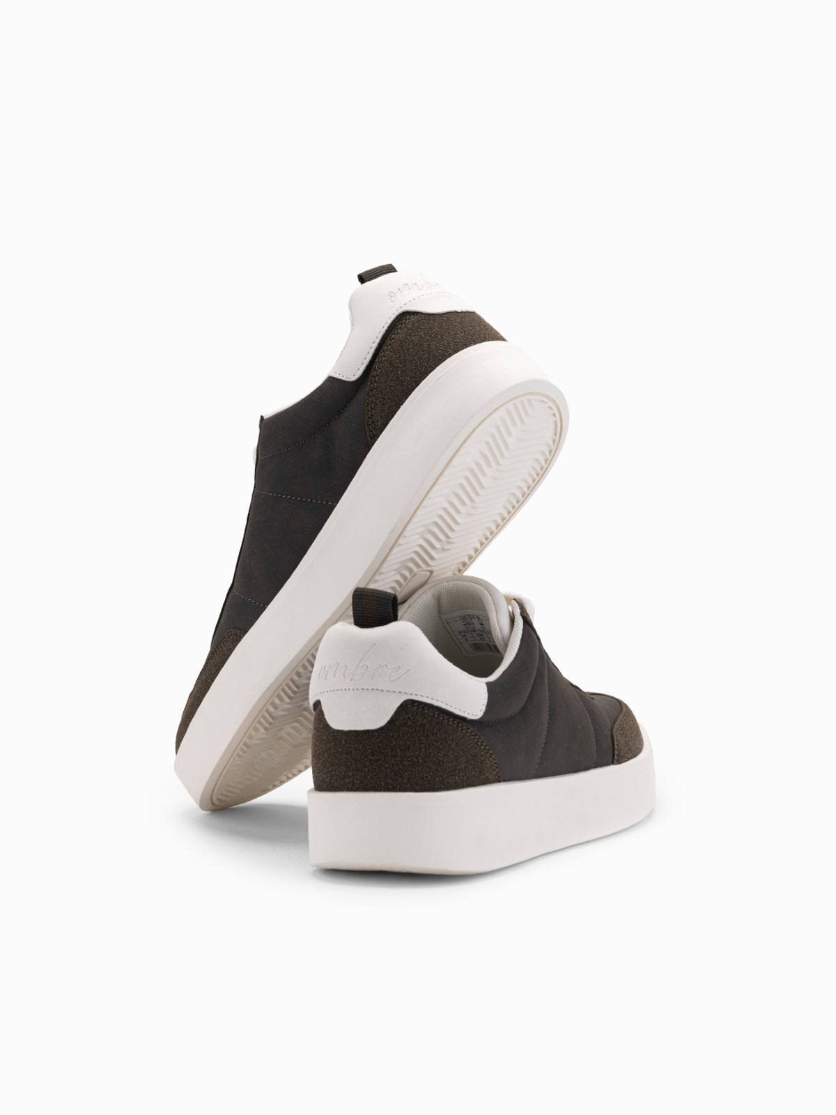 Ombre Old-school men&#039;s sneakers on thick sole - dark brown