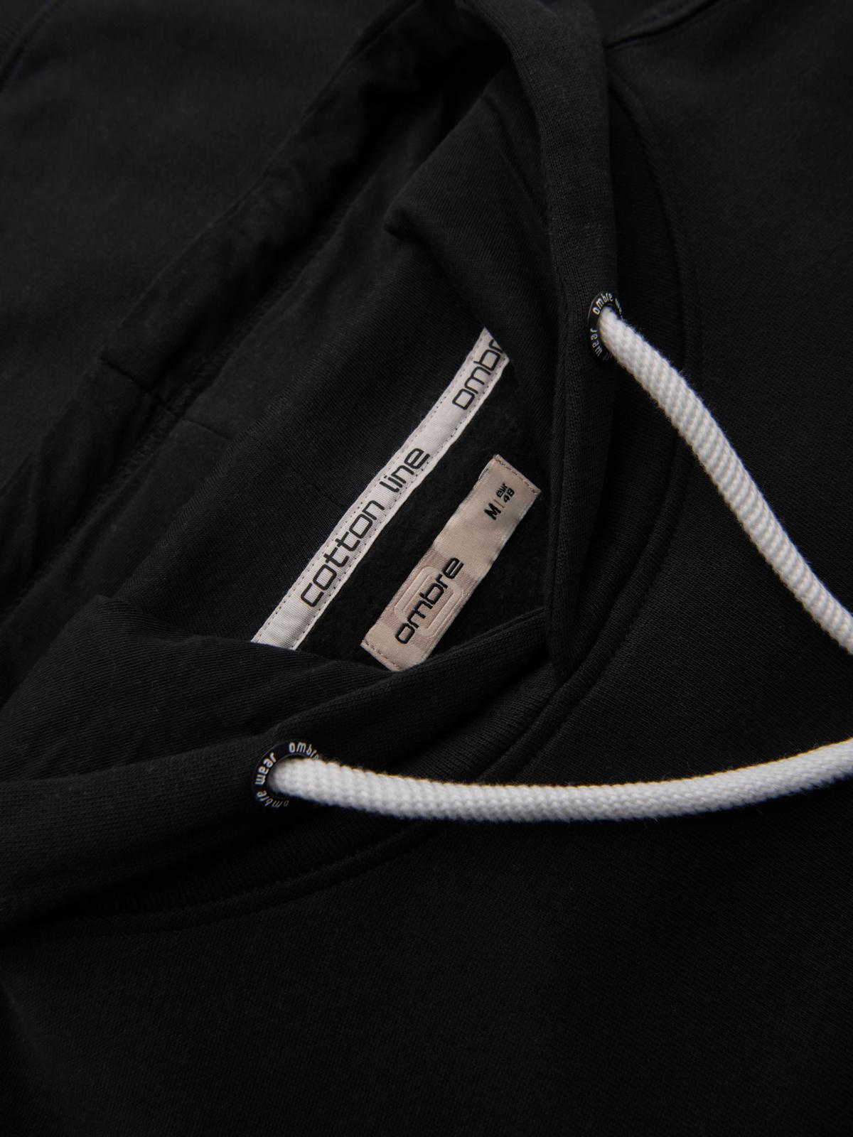 Ombre Men's kangaroo sweatshirt with hood - black
