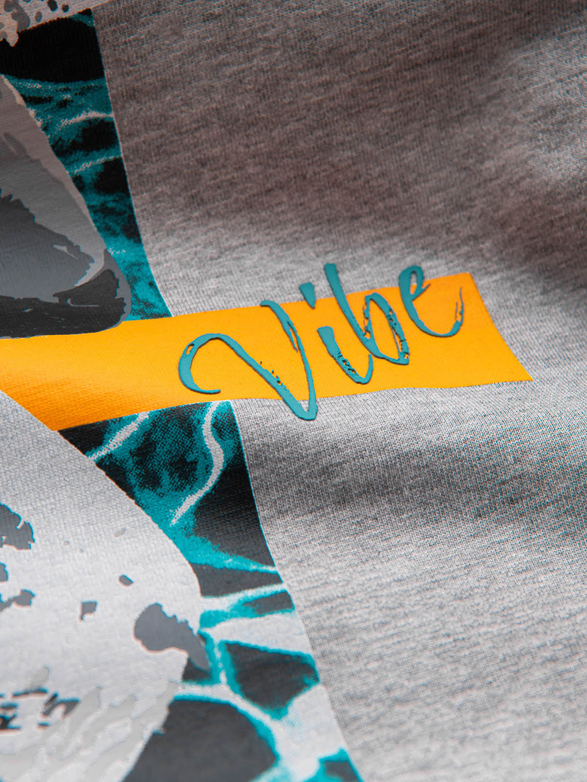 Ombre Summer Vibe printed men's cotton tank top - grey melange