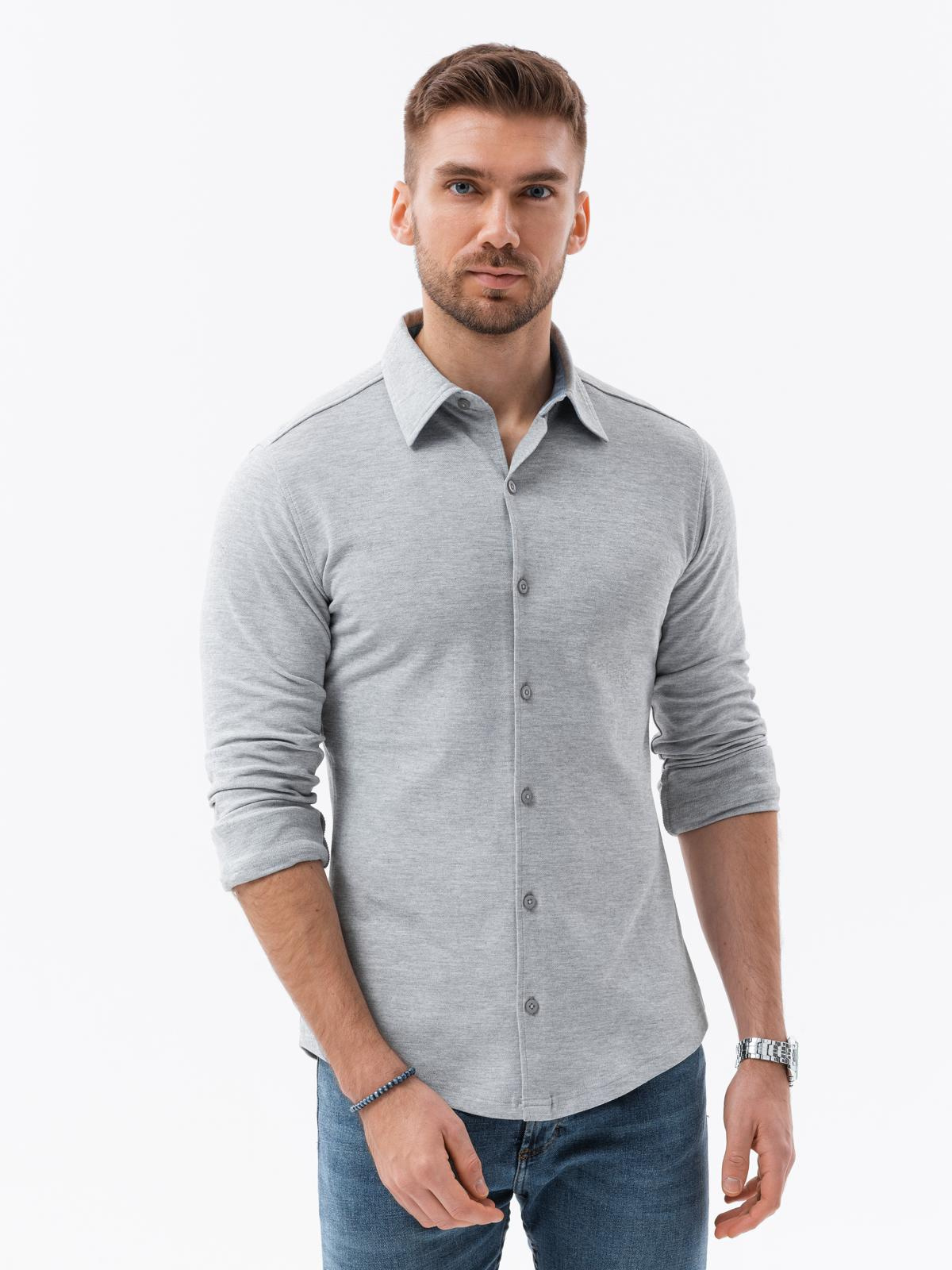 Ombre Men's long sleeve knit shirt