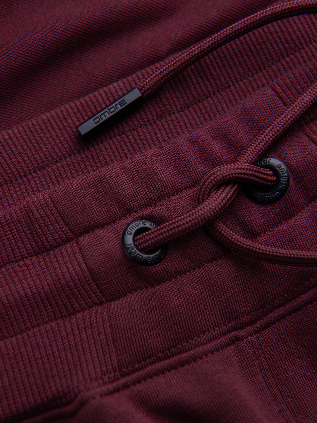 Ombre Men&#039;s pre-knee BASIC sweat shorts - maroon