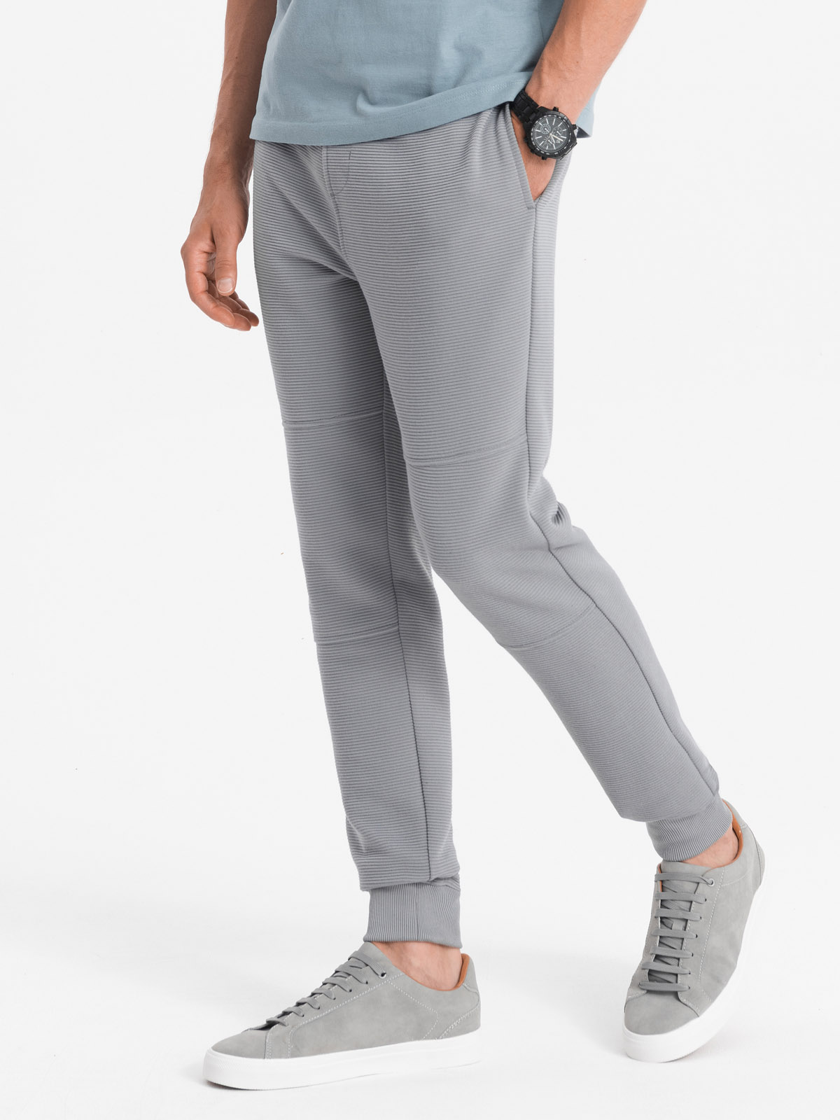 Ombre Men&#039;s ottoman fabric sweatpants - gray