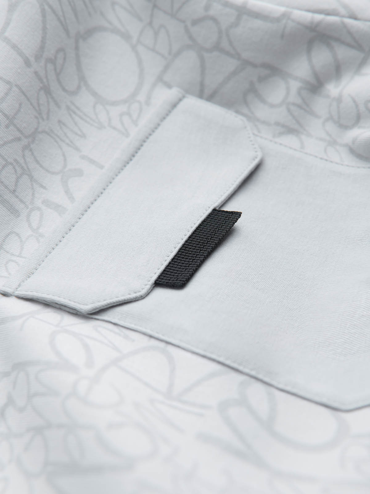 Ombre Men's cotton t-shirt with letter print and pocket - white-gray