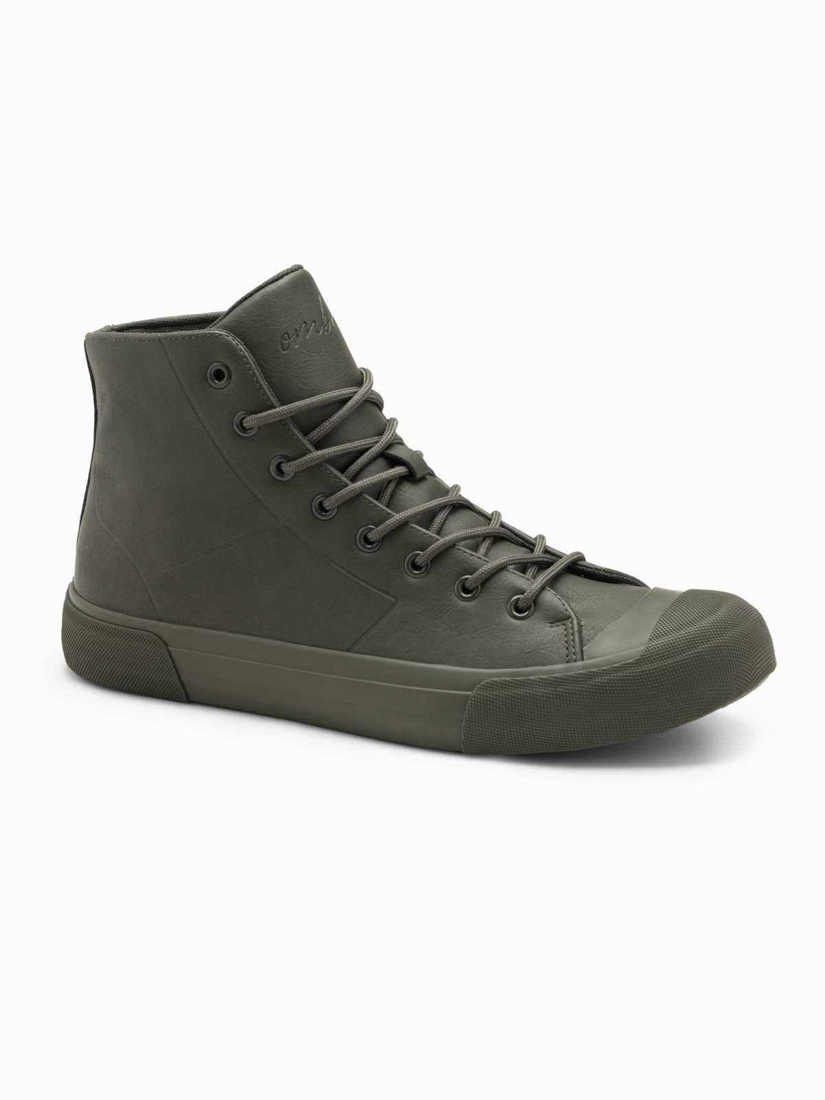 Ombre Men&#039;s high-top sneakers with rubber toecap - olive